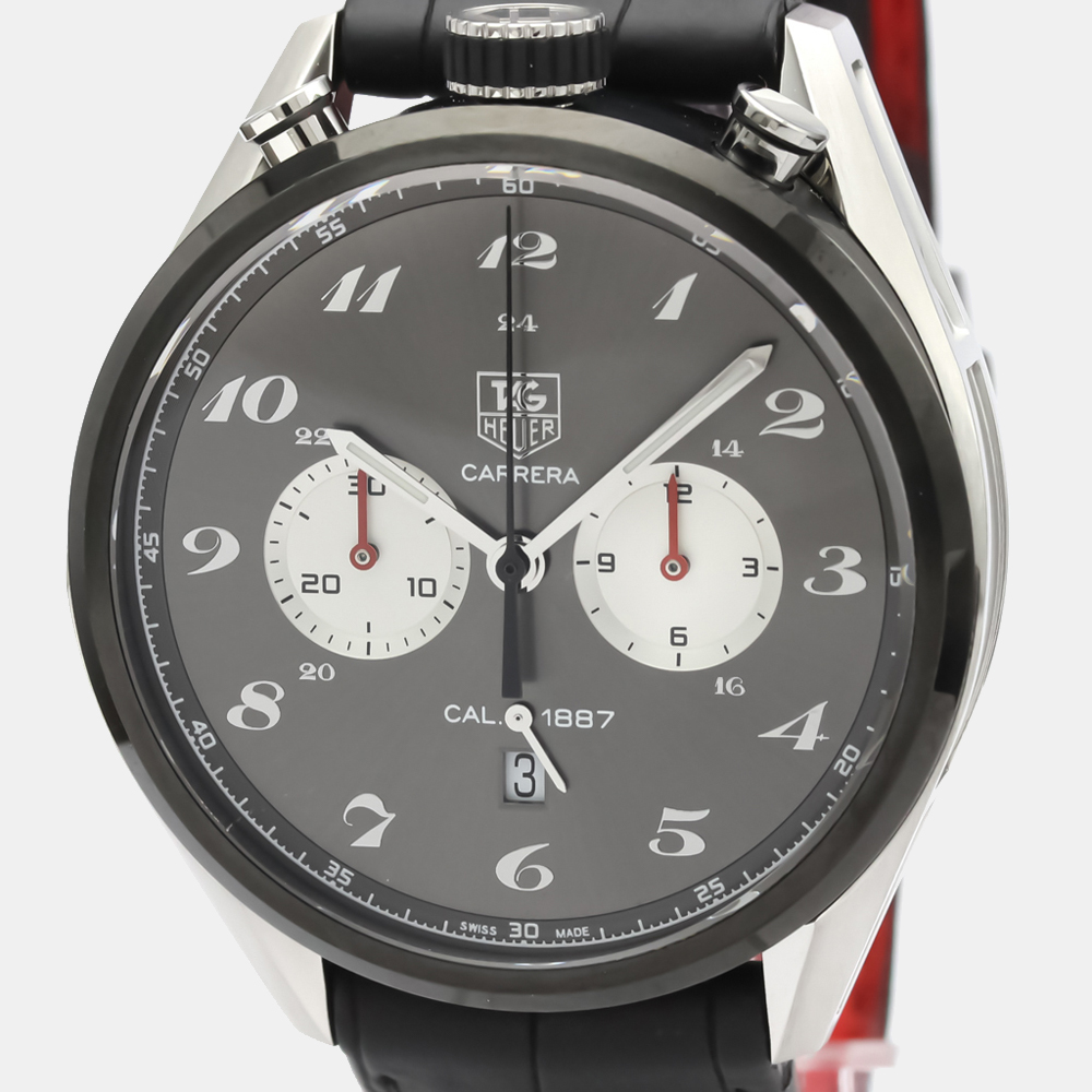 

Tag Heuer Grey Stainless Steel Carrera Calibre 1887 100Th Anniversary CAR2C14 Men's Wristwatch 45 mm