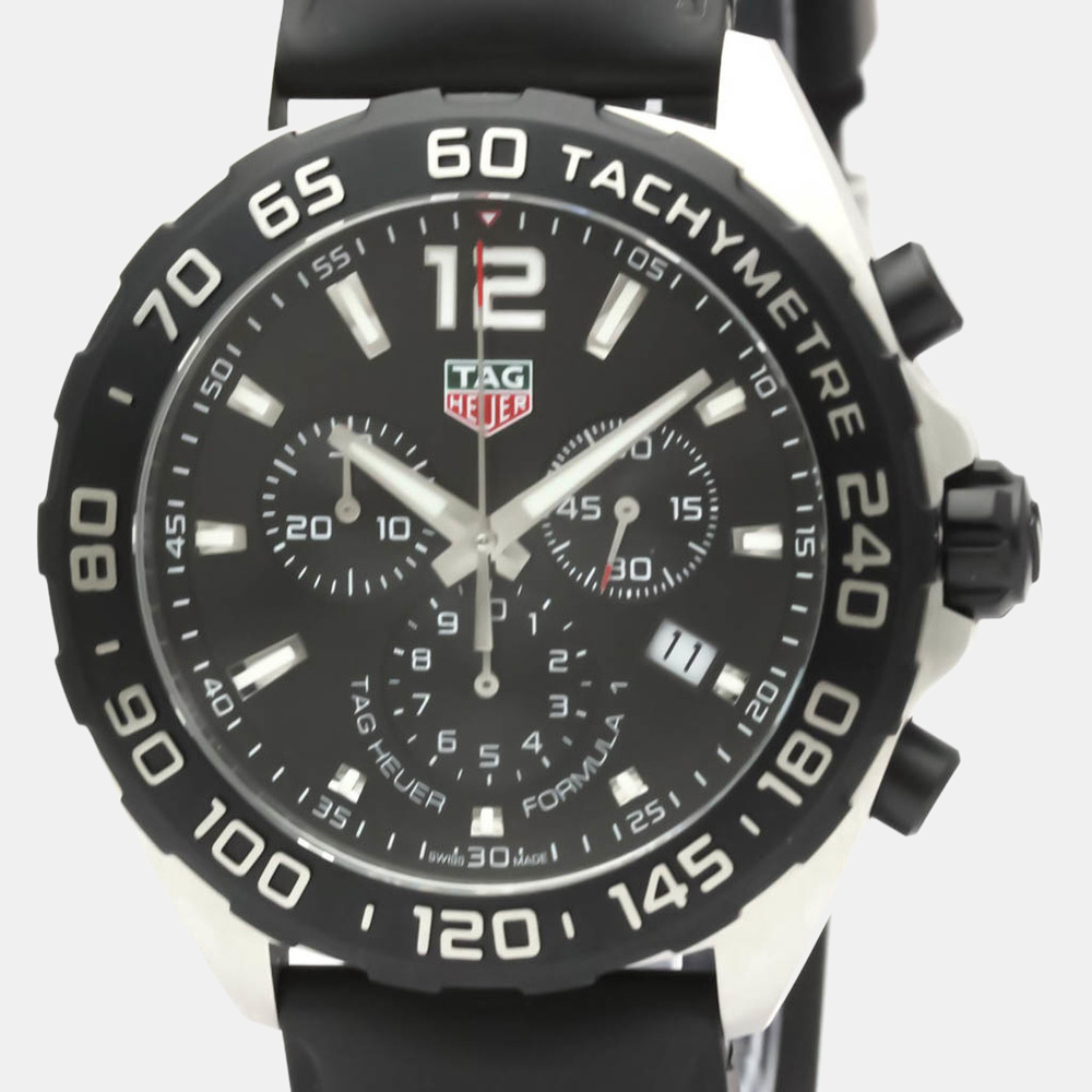 

Tag Heuer Black Stainless Steel Formula 1 Chronograph Quartz CAZ1010 Men's Wristwatch 43 mm