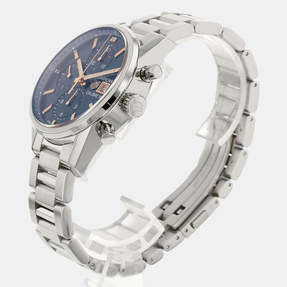 

Tag Heuer Blue Stainless Steel Carrera Chronograph Caliber 16 CBK2115.BA0715 Men's Wristwatch 41 mm