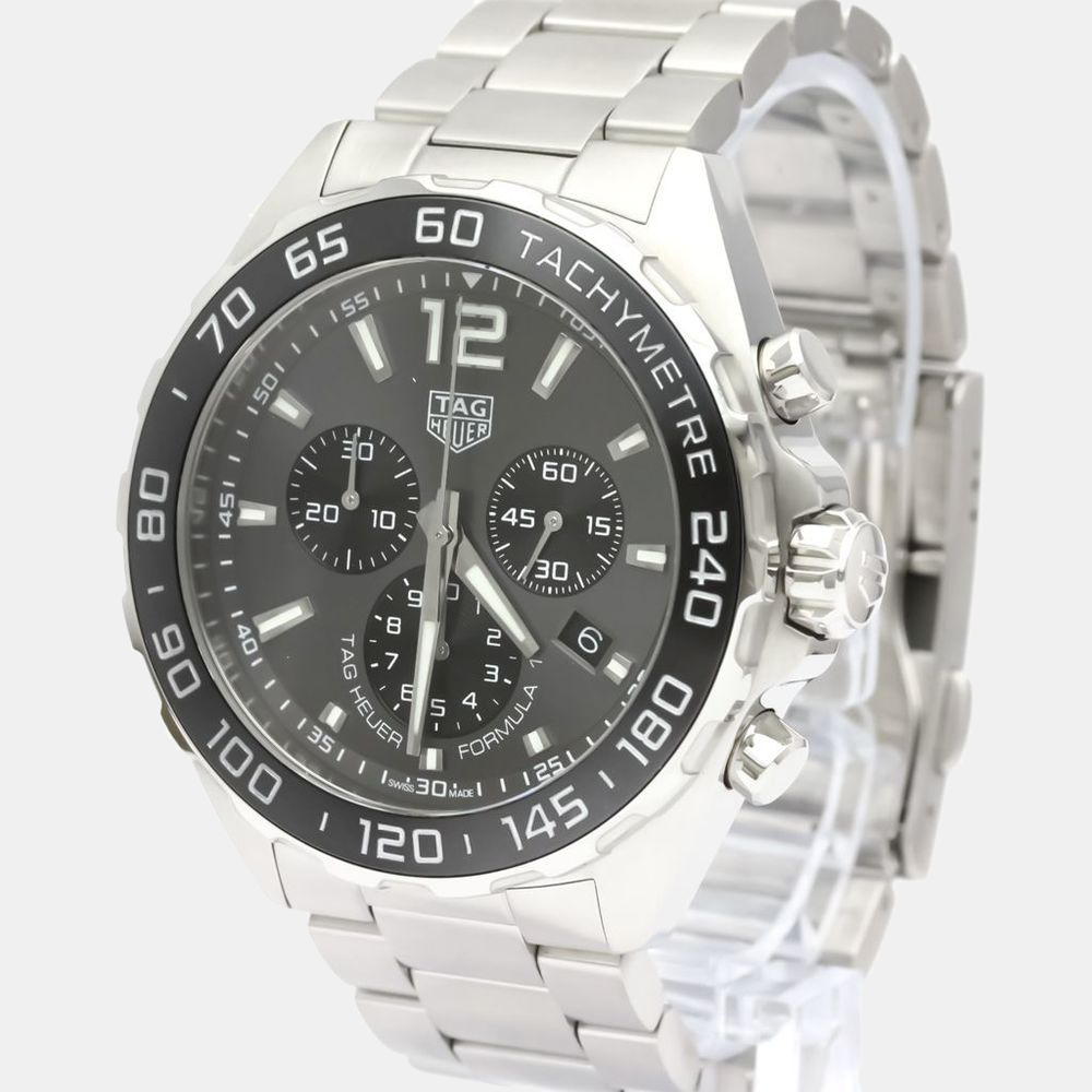 

Tag Heuer Grey Stainless Steel Formula 1 CAZ1011 Quartz Chronograph Men's Wristwatch 43 mm