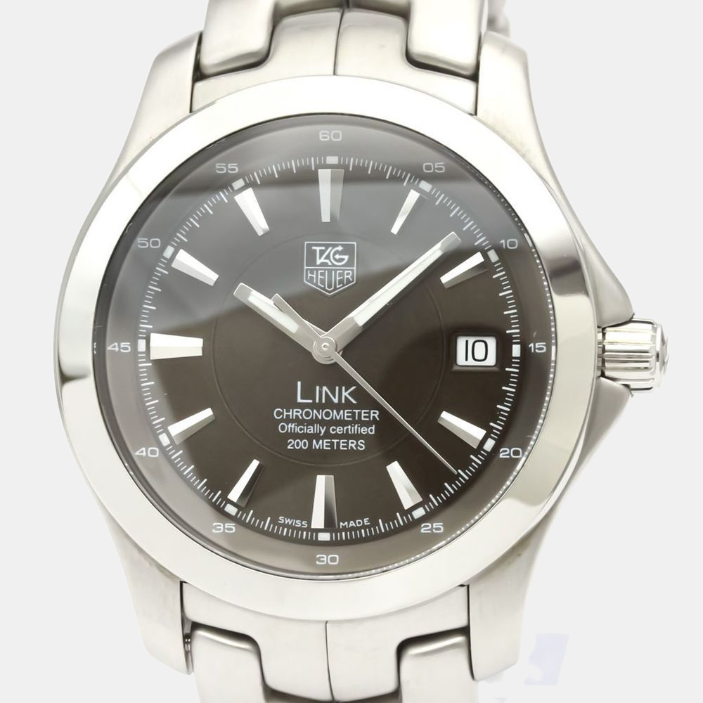 

Tag Heuer Brown Stainless Steel Link WJF5112 Automatic Men's Wristwatch 39 mm