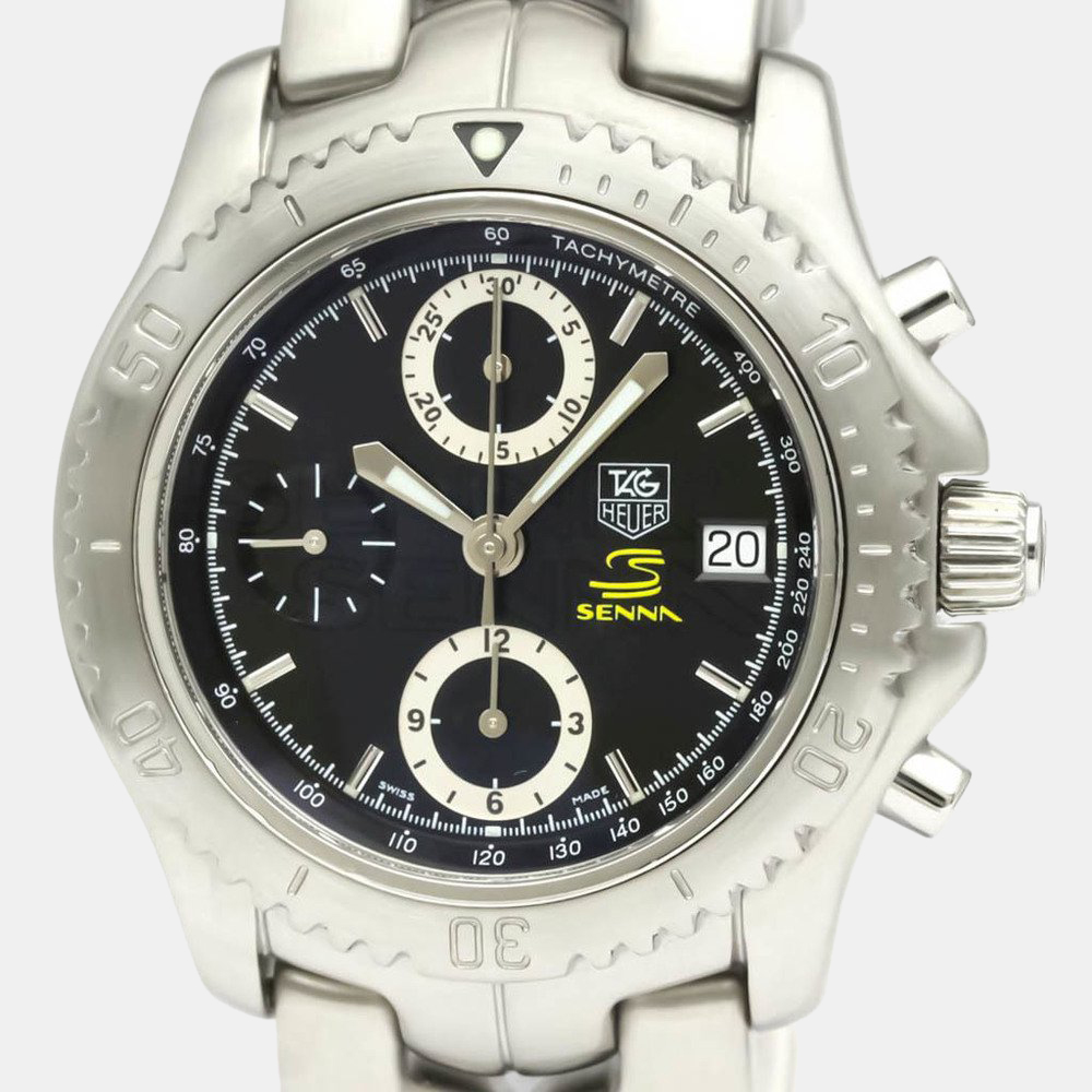 

Tag Heuer Black Stainless Steel Link CT5114 Automatic Men's Wristwatch 42 mm