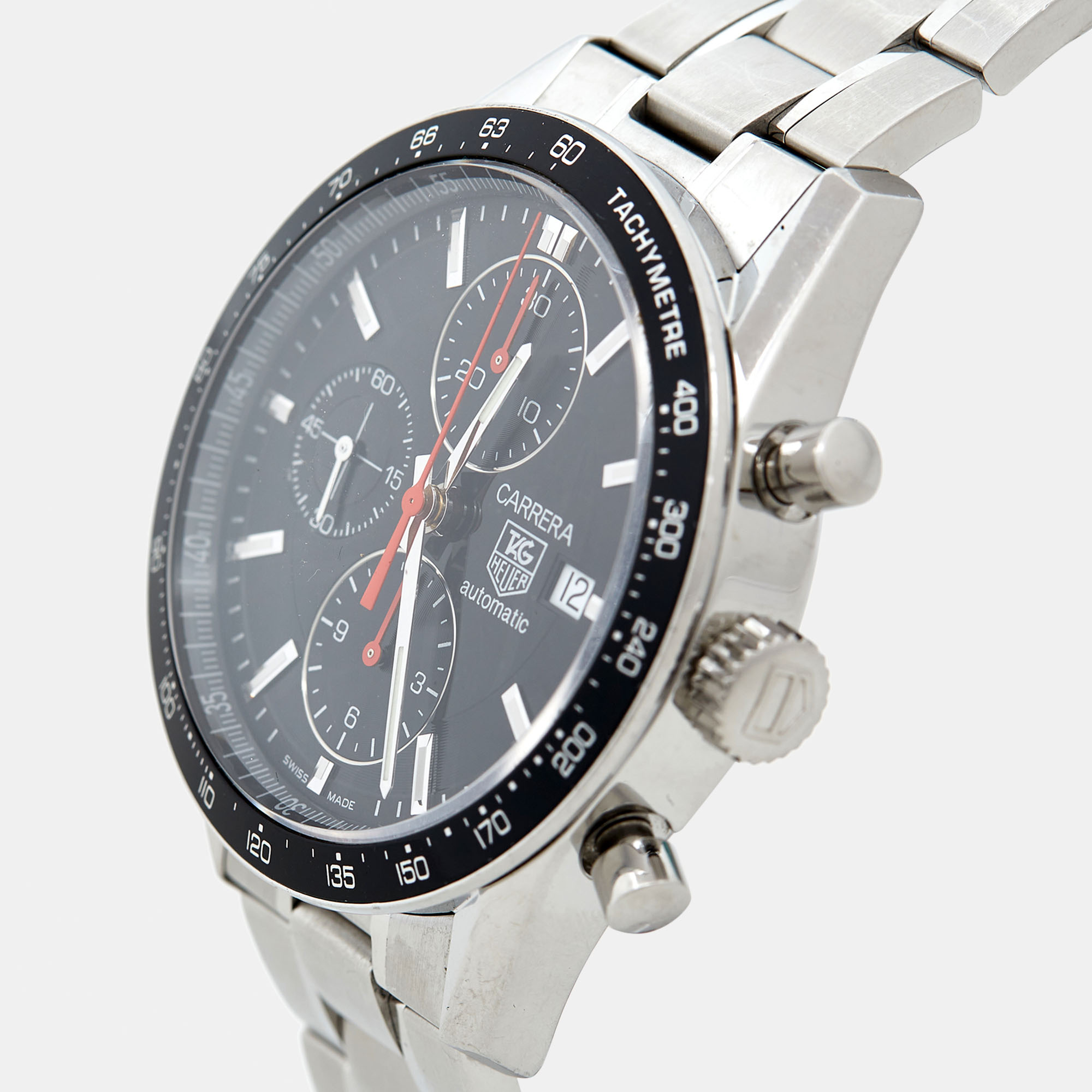 

TAG Heuer Black Stainless Steel Carrera CV2014-2 Men's Wristwatch