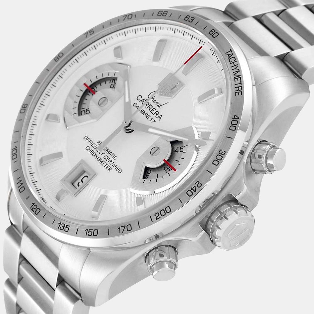 

Tag Heuer Silver Stainless Steel Carrera CAV511B.BA0902 Automatic Men's Wristwatch 43 mm