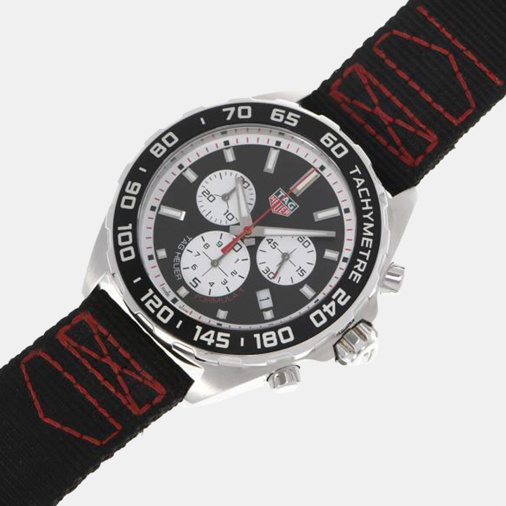 

Tag Heuer Black Stainless Steel Formula 1 CAZ101E.FC8228 Quartz Men's Wristwatch 43 mm