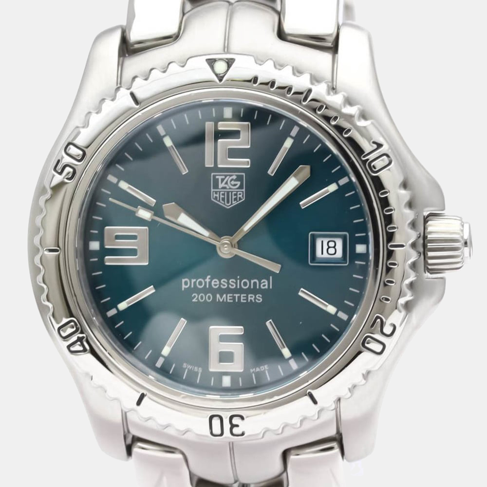 

Tag Heuer Green Stainless Steel Link WT1119 Quartz Men's Wristwatch 42 mm