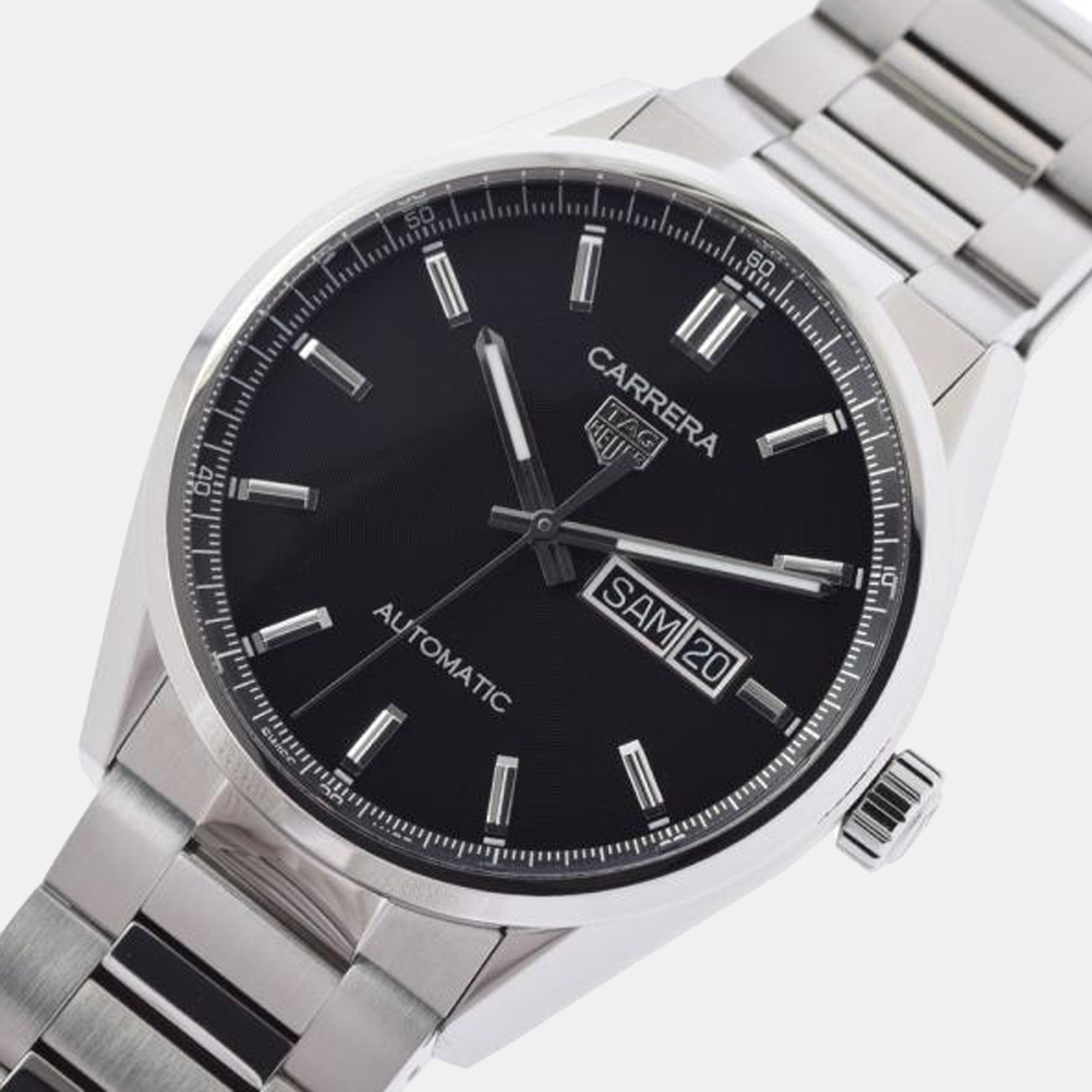 

Tag Heuer Black Stainless Steel Carrera WBN2010.BA0640 Automatic Men's Wristwatch 41 mm