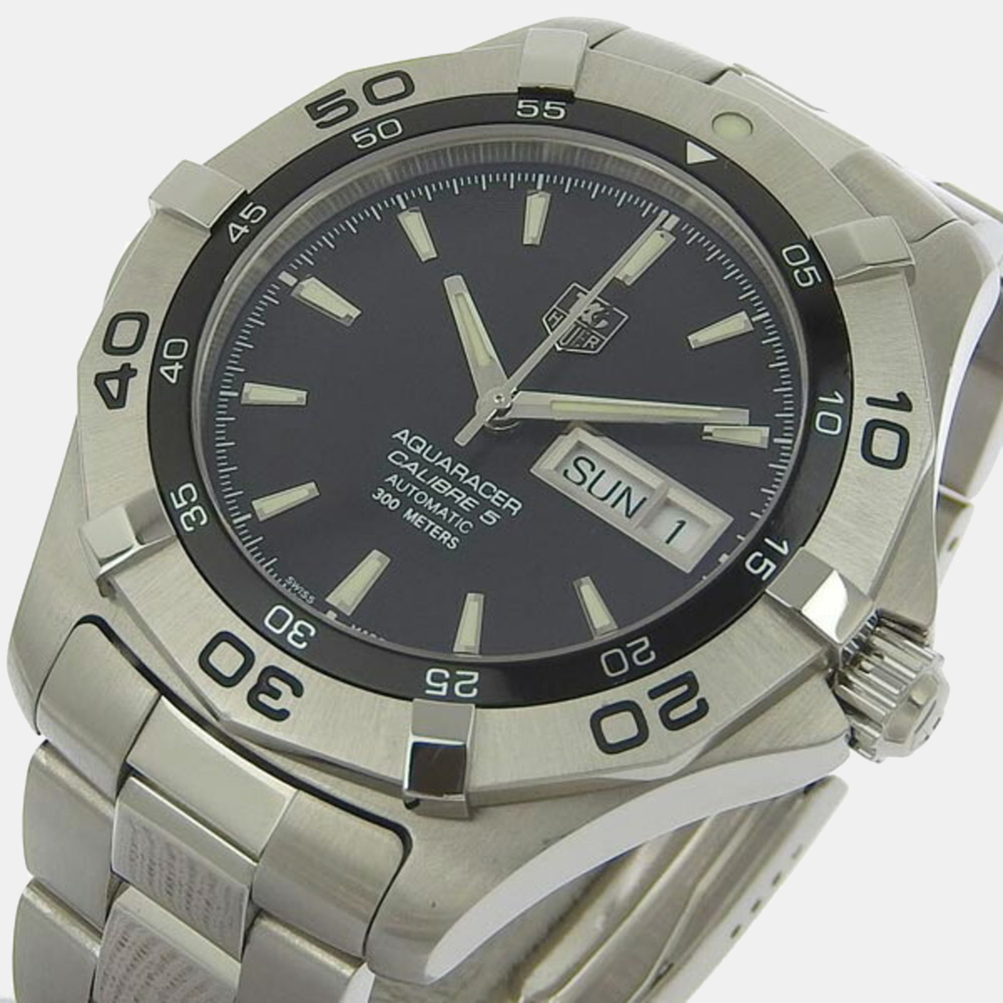 

Tag Heuer Black Stainless Steel Aquaracer WAF2010 Automatic Men's Wristwatch 42 mm