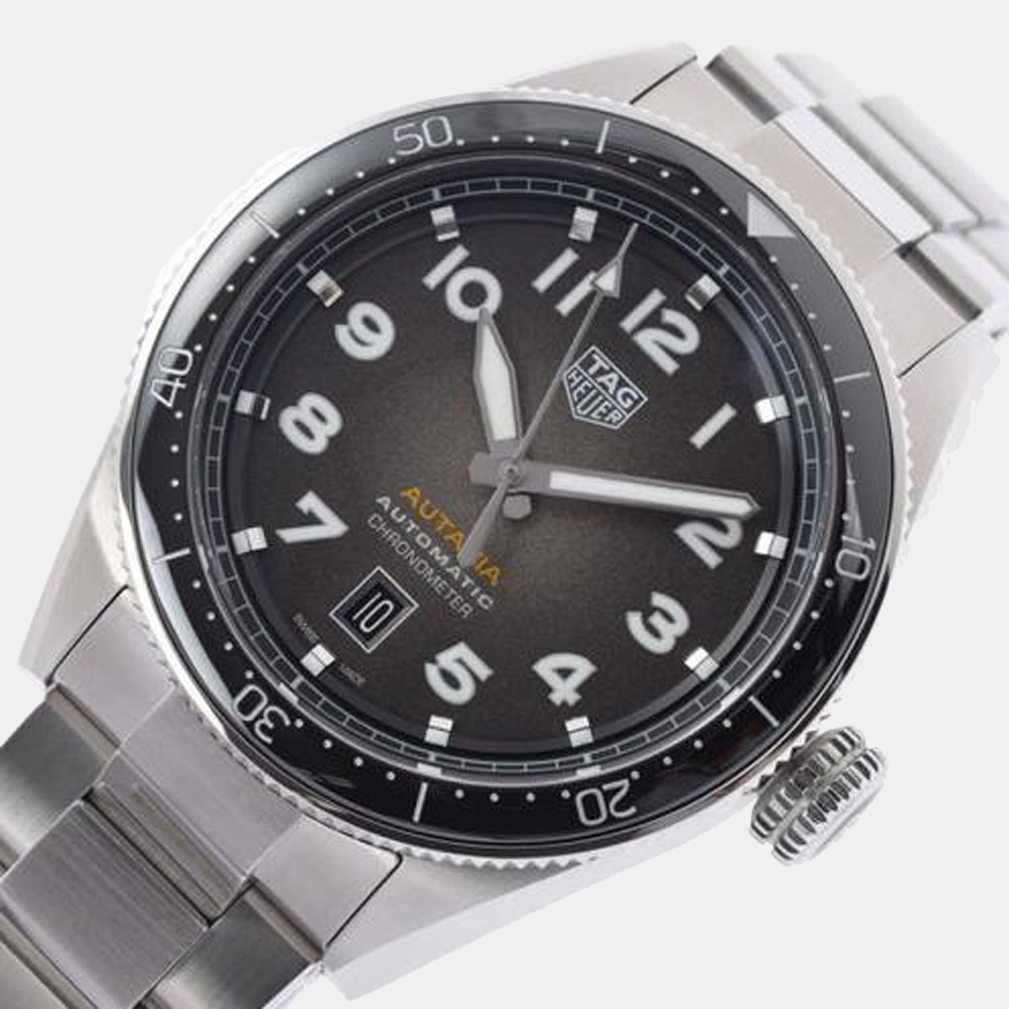 

Tag Heuer Black Stainless Steel Autavia Heritage WBE5114.EB0173 Automatic Men's Wristwatch 42 mm