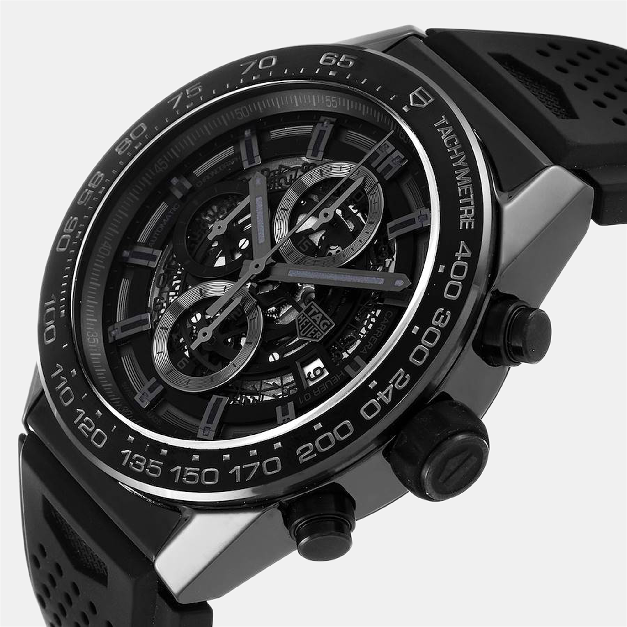 

Tag Heuer Black Ceramic CAR2A90 Carrera Men's Wristwatch 45 mm