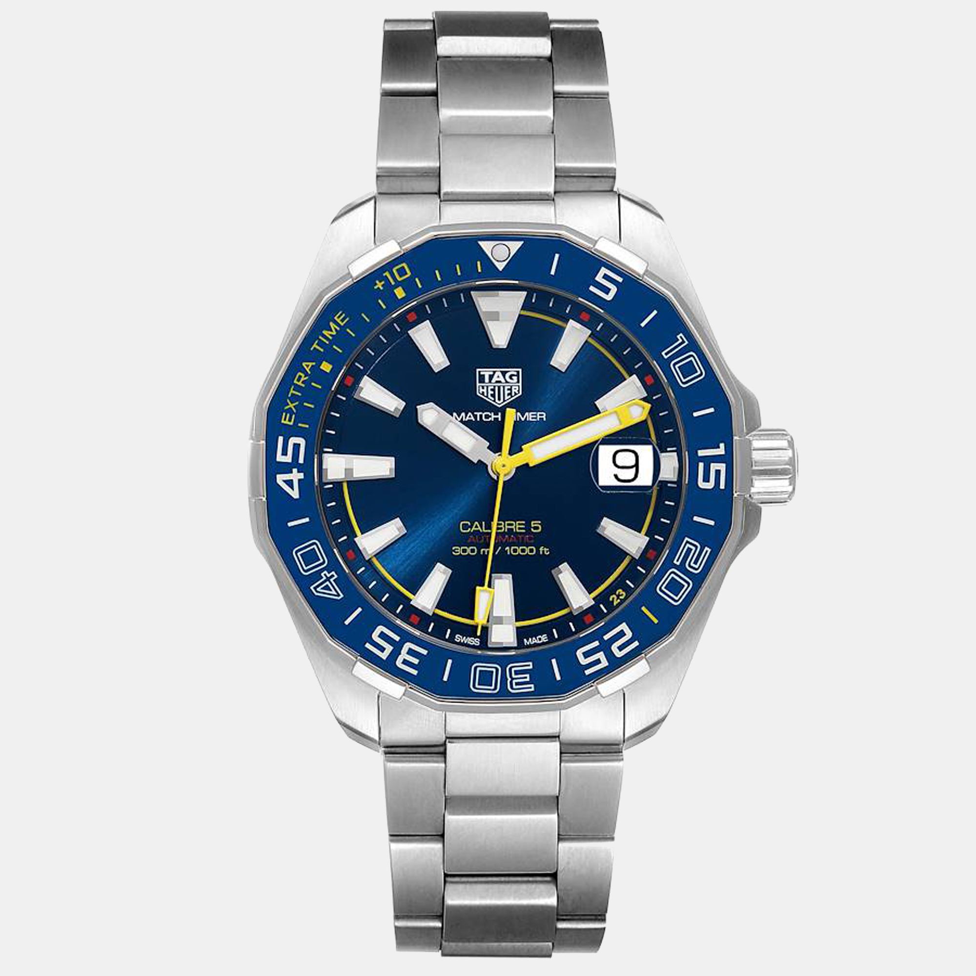 Pre-owned Tag Heuer Blue Stainless Steel Aquaracer Shinji Kagawa Limited Edition Way201h Men's Wristwatch 43 Mm