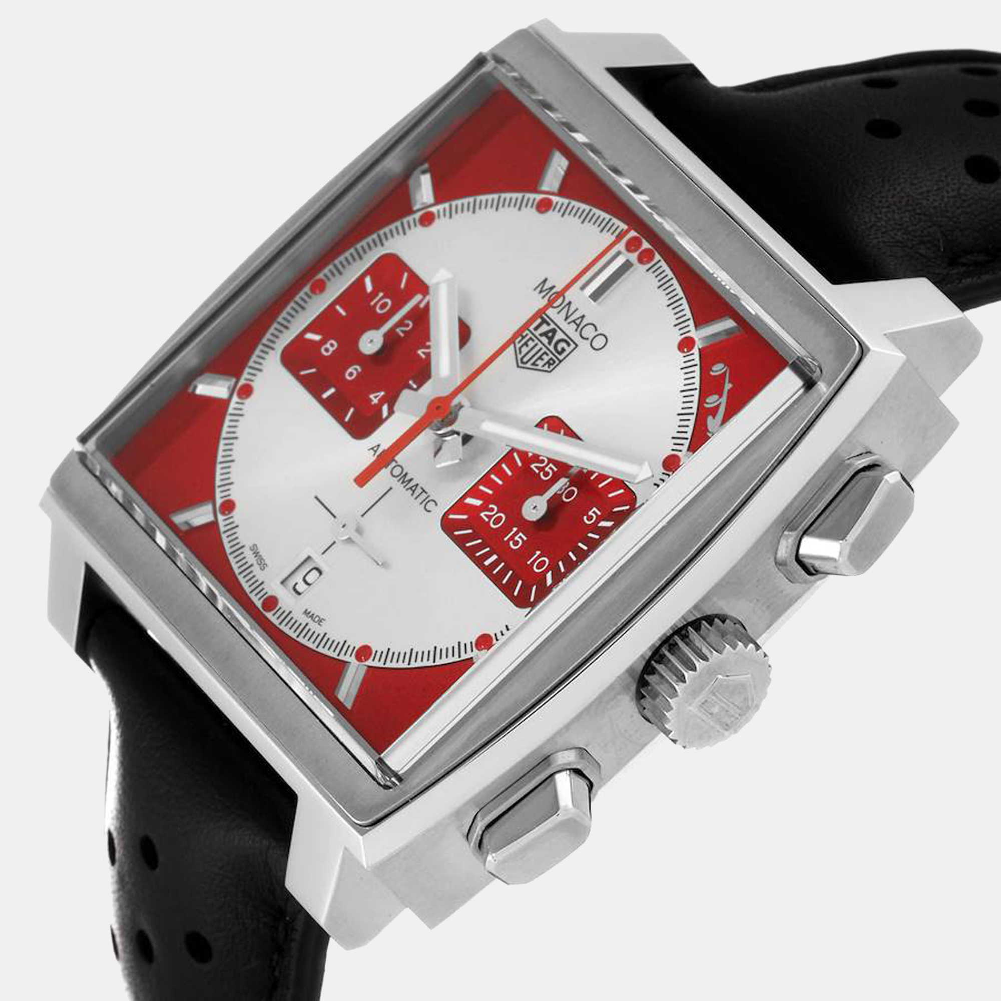 

Tag Heuer Red Stainless Steel Grand Prix De Monaco Historique CBL2114 Men's Wristwatch 39 mm