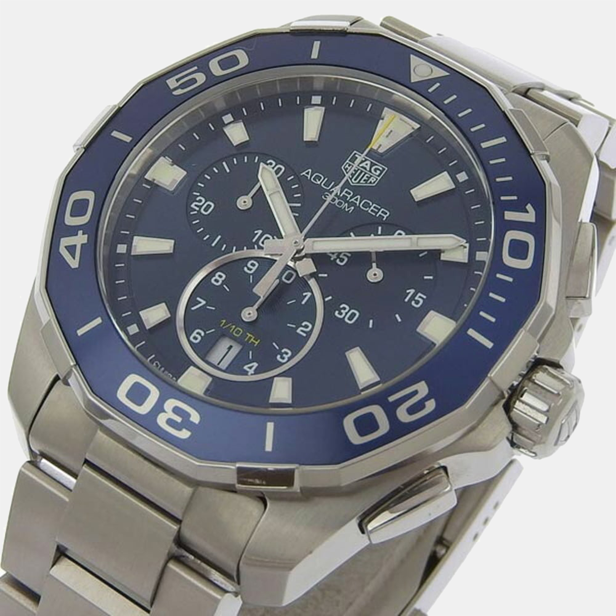 

Tag Heuer Blue Stainless Steel Aquaracer CAY111B Automatic Men's Wristwatch 45 mm