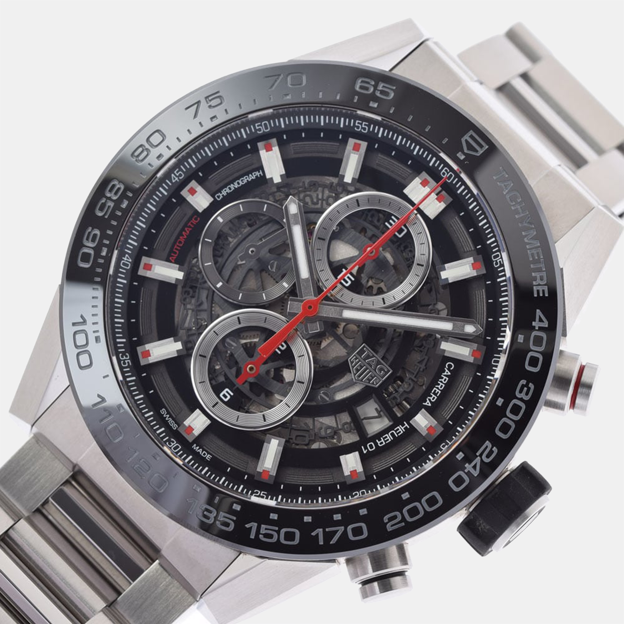 

Tag Heuer Black Stainless Steel Carrera Calibre 01 CAR2A1WWBT794 Men's Wristwatch 43 mm