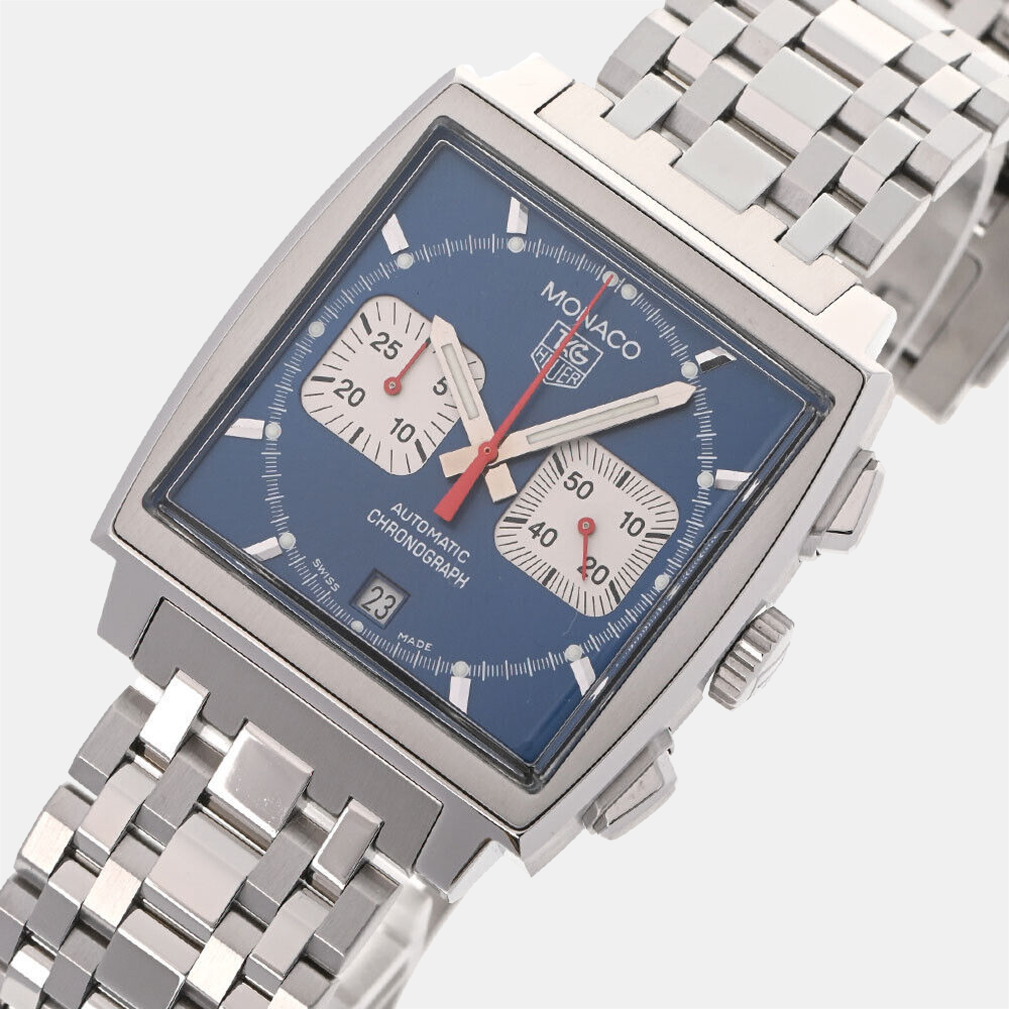 

Tag Heuer Blue Stainless Steel Monaco CW2113.BA0780 Automatic Chronograph Men's Wristwatch 38 mm