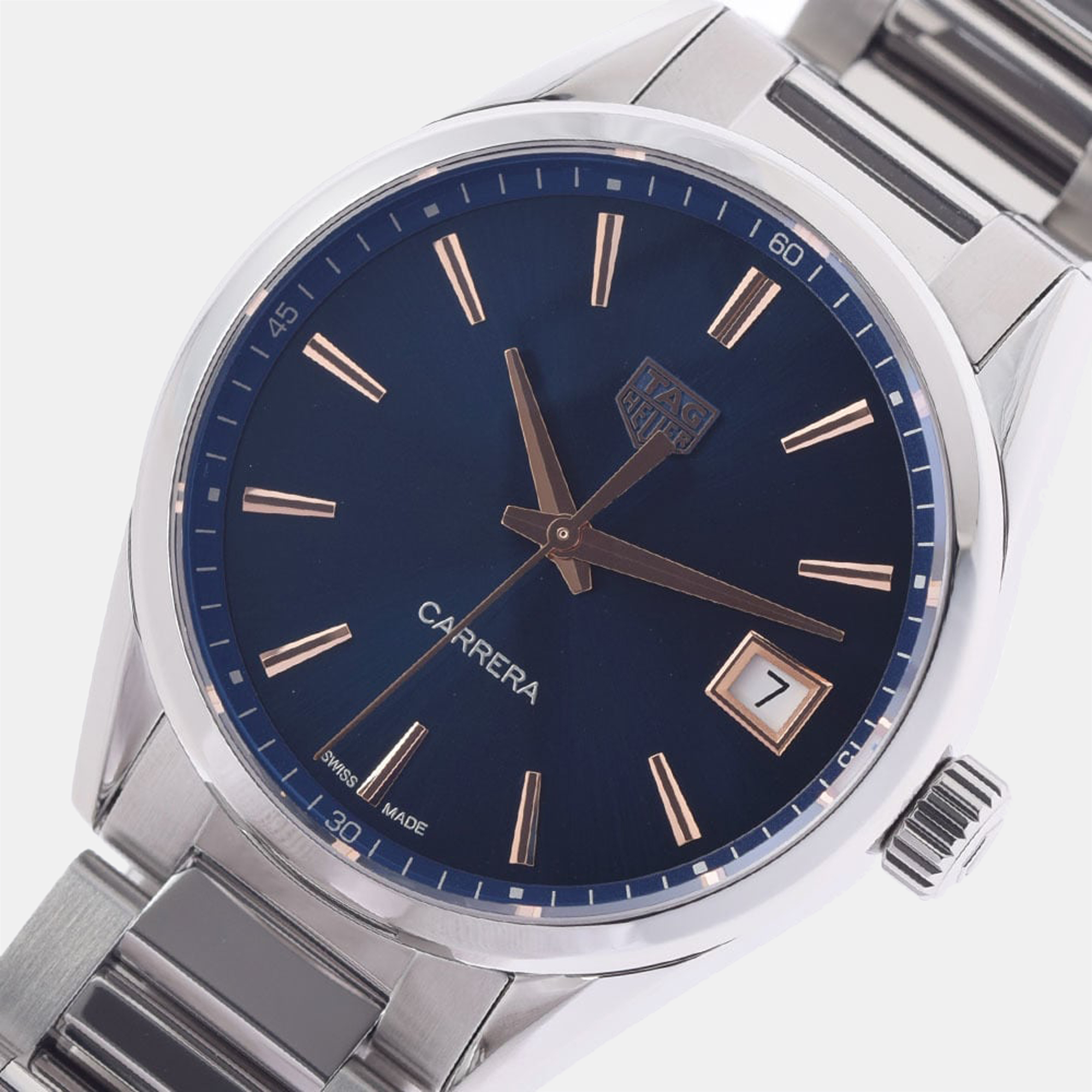 

Tag Heuer Blue Stainless Steel Carrera WBK1312 Men's Wristwatch 36 mm