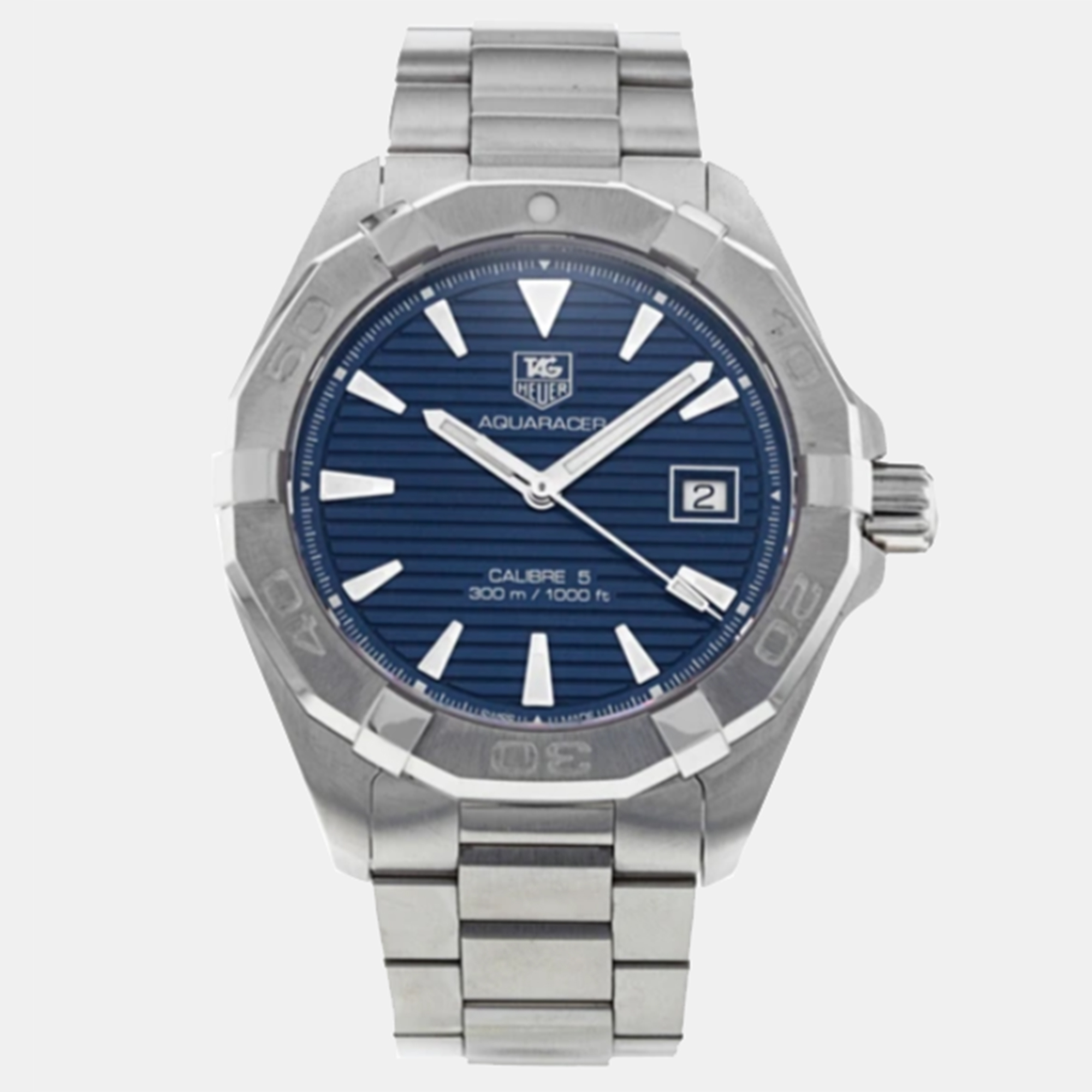 

TAG Heuer Blue Stainless Steel Aquaracer WAY2112.BA0928 Automatic Men's Wristwatch 41 mm