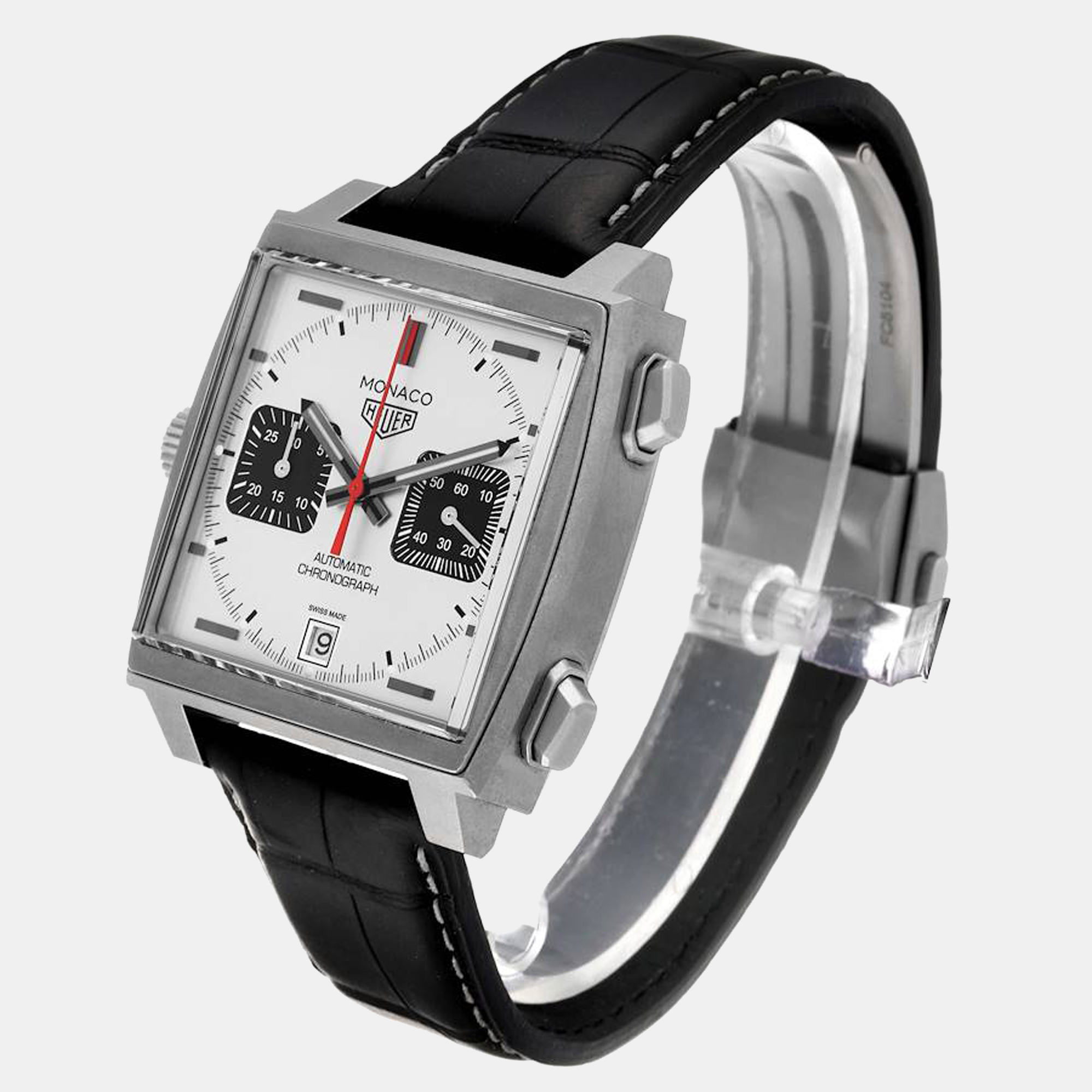 

Tag Heuer Silver Titanium Monaco Caliber 11 CAW218B Men's Wristwatch 39 mm