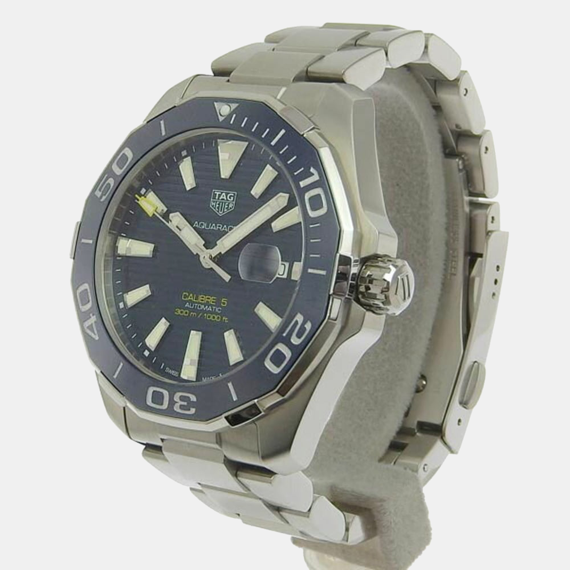 

Tag Heuer Black Stainless Steel Aquaracer WAY201B Automatic Men's Wristwatch 44 mm