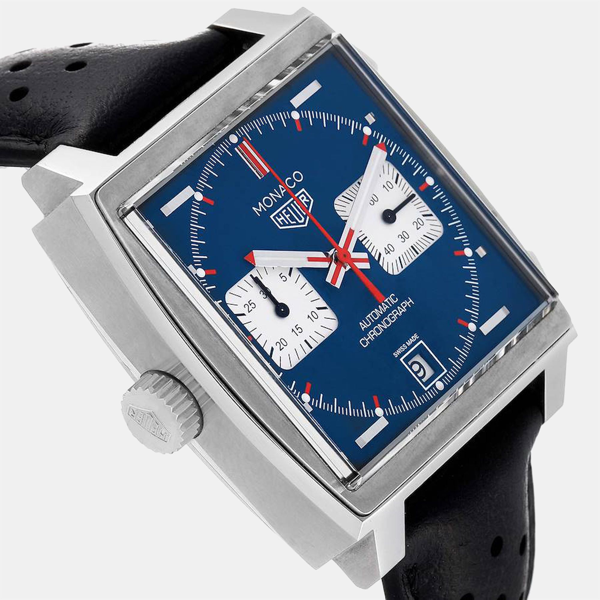 

Tag Heuer Blue Stainless Steel Monaco Chronograph CAW211P Men's Wristwatch 39 mm