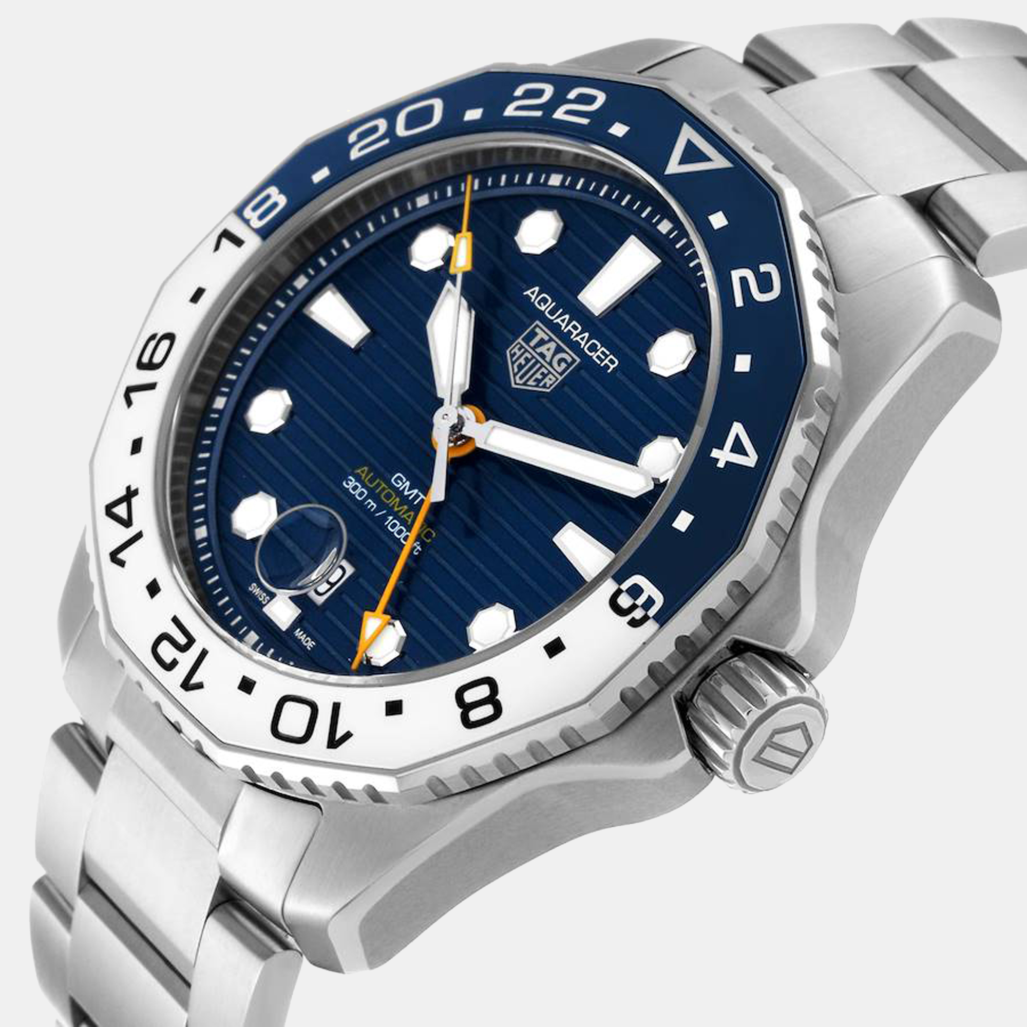 

Tag Heuer Blue Stainless Steel Aquaracer Professional 300 GMT WBP2010 Men's Wristwatch 43 mm