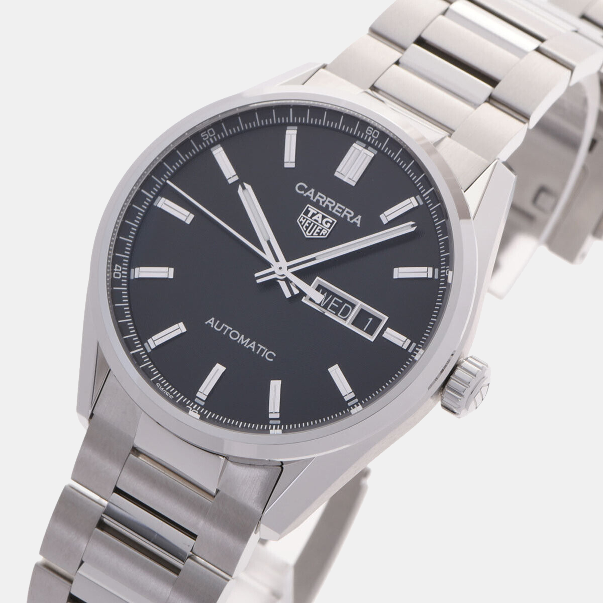 

Tag Heuer Black Stainless Steel Carrera Calibre 5 WBN2010.BA0640 Automatic Men's Wristwatch 41 mm