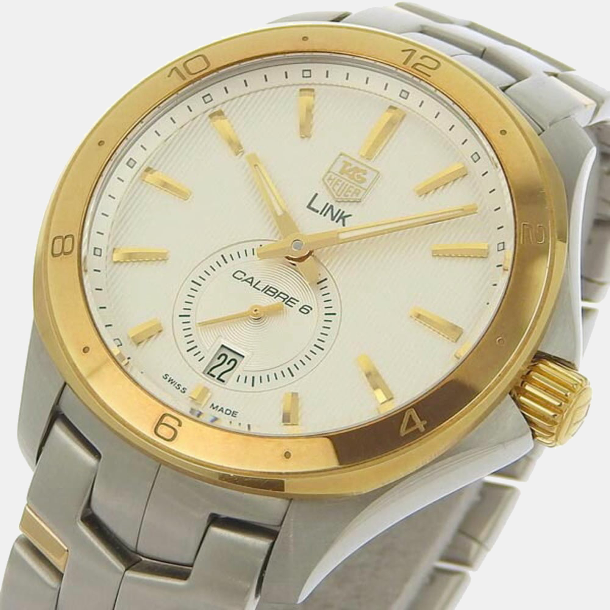 

Tag Heuer Silver 18K Yellow Gold And Stainless Steel Link WAT2150 Men's Wristwatch 40 mm