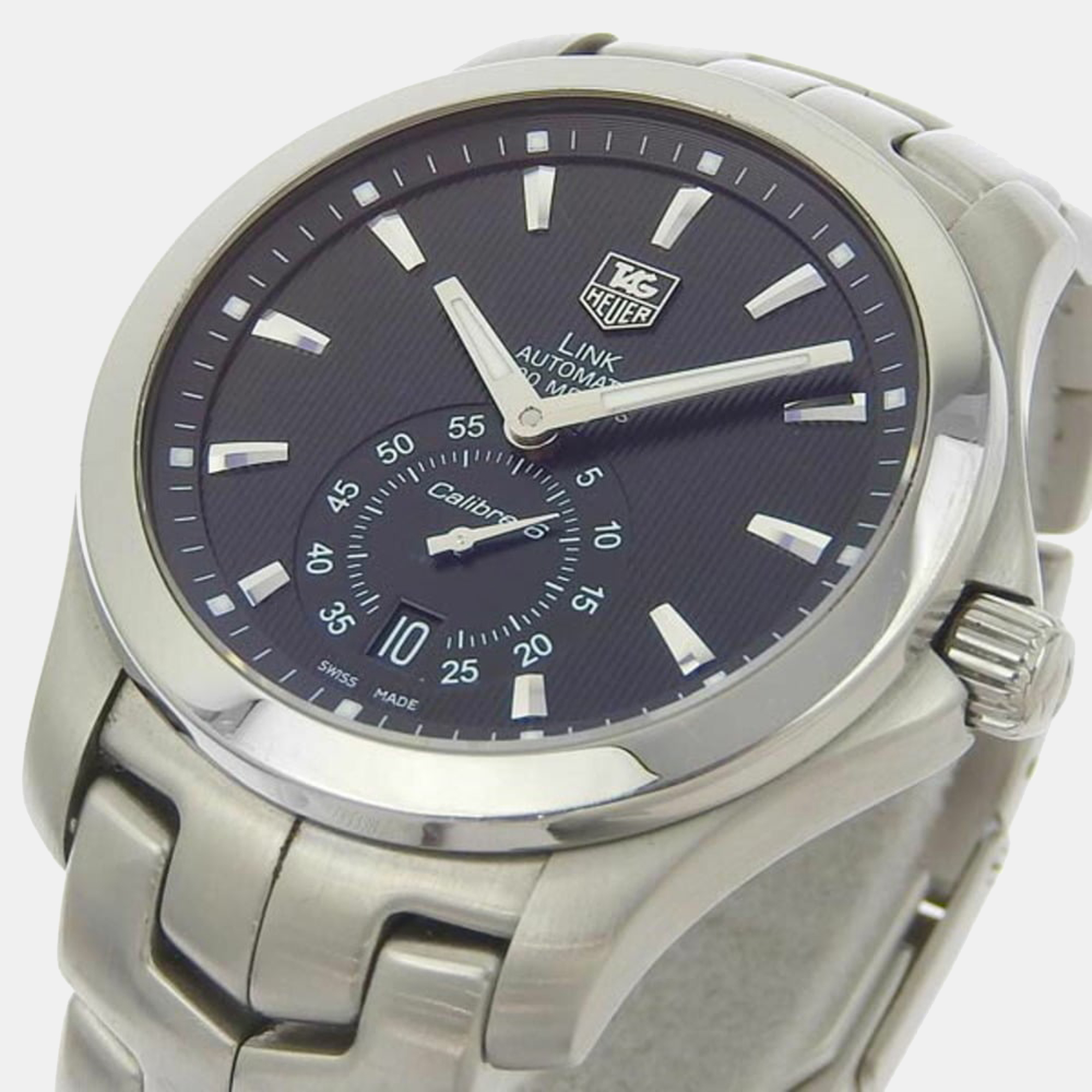 

Tag Heuer Black Stainless Steel Link WJF211A Men's Wristwatch 38 mm