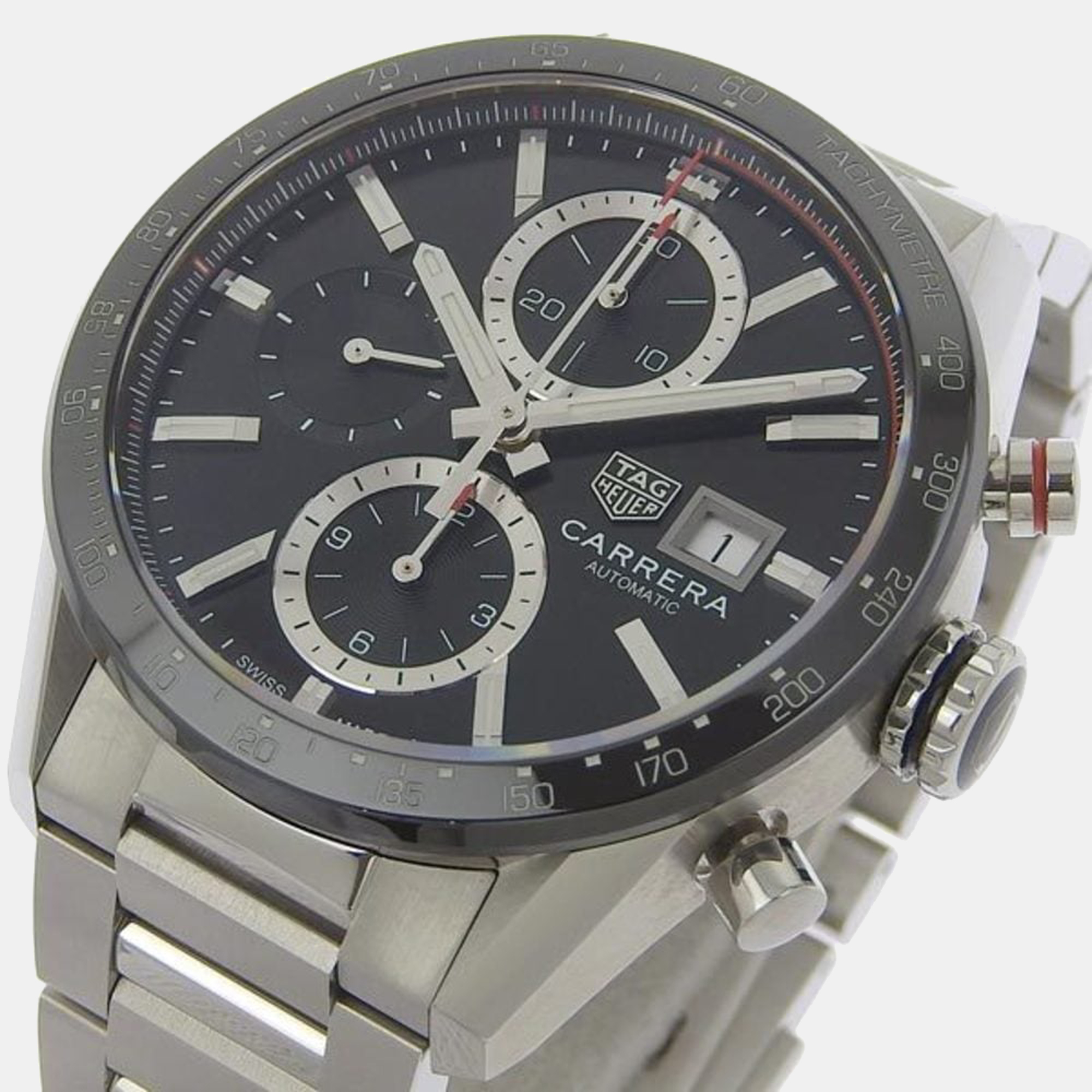 

Tag Heuer Black Stainless Steel Carrera CBM2110 Automatic Men's Wristwatch