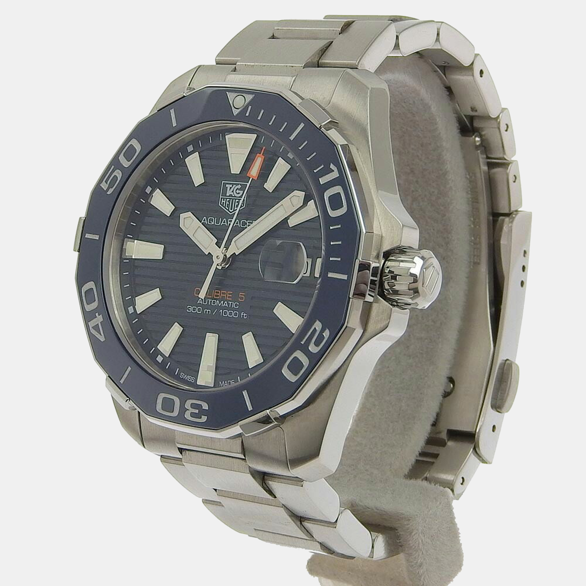 

Tag Heuer Blue Stainless Steel Aquaracer WAY211C Men's Wristwatch 43 mm