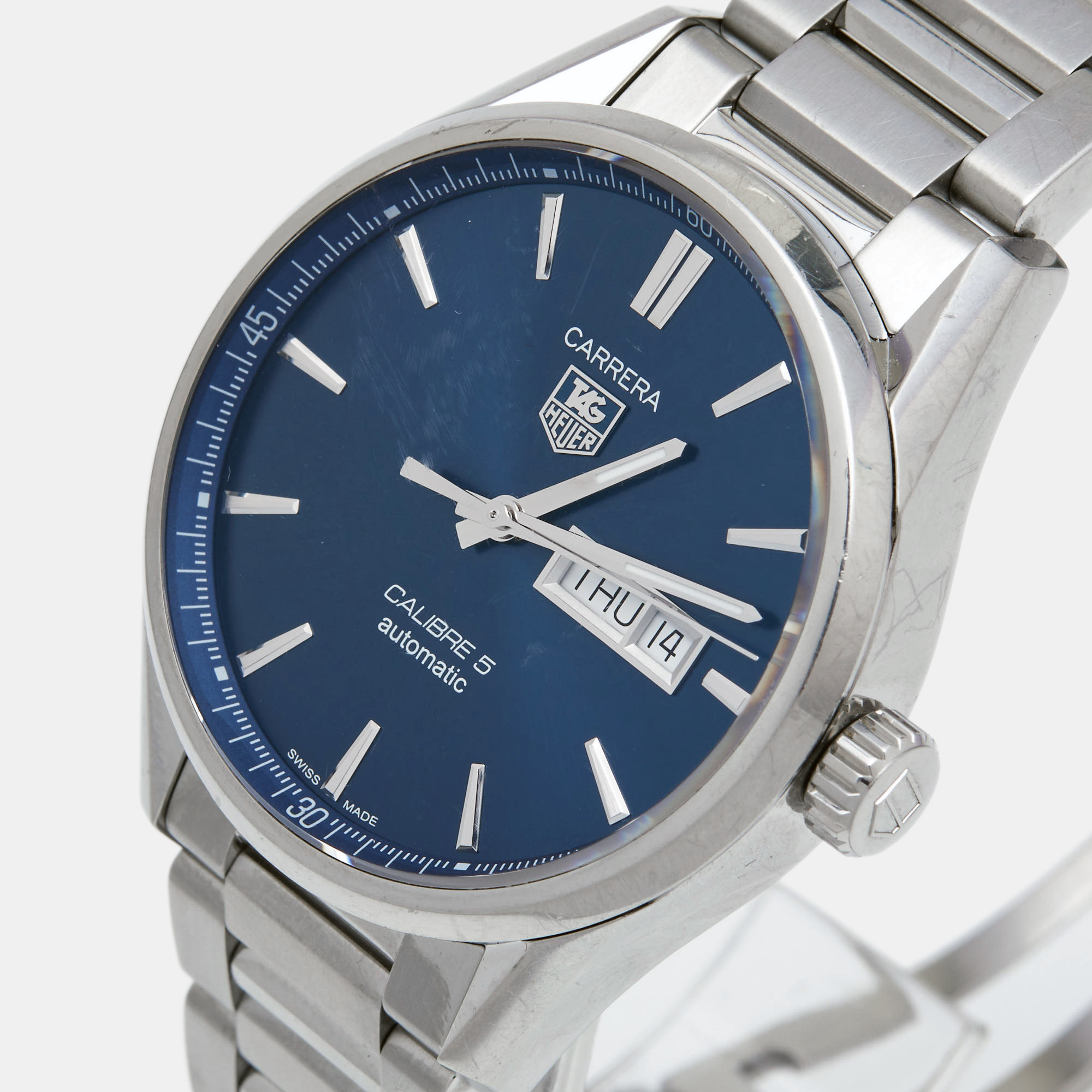 

TAG Heuer Blue Stainless Steel Carrera WAR201E.BA0723 Men's Wristwatch