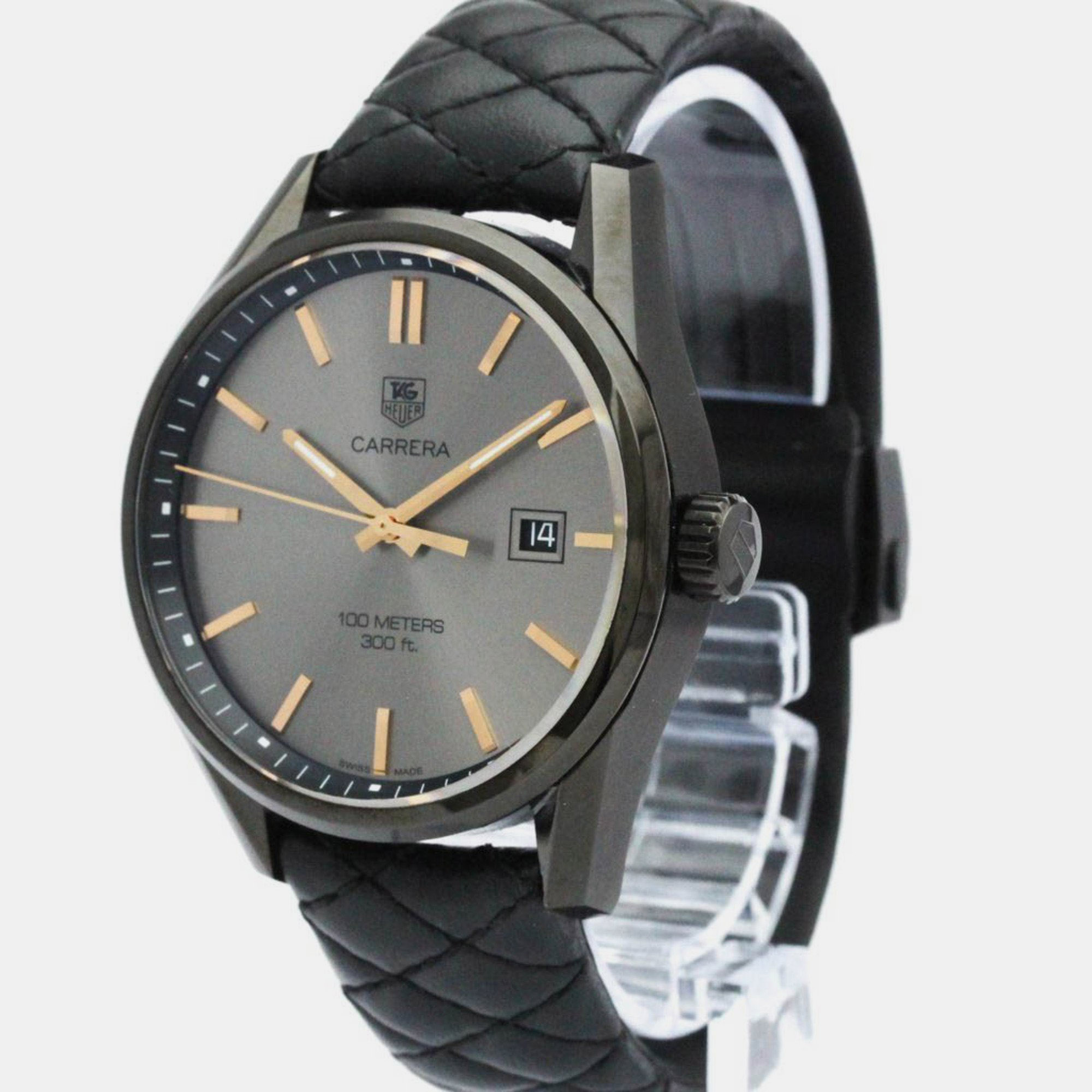 

Tag Heuer Black Stainless Steel Carrera WAR101A Quartz Men's Wristwatch 41 mm