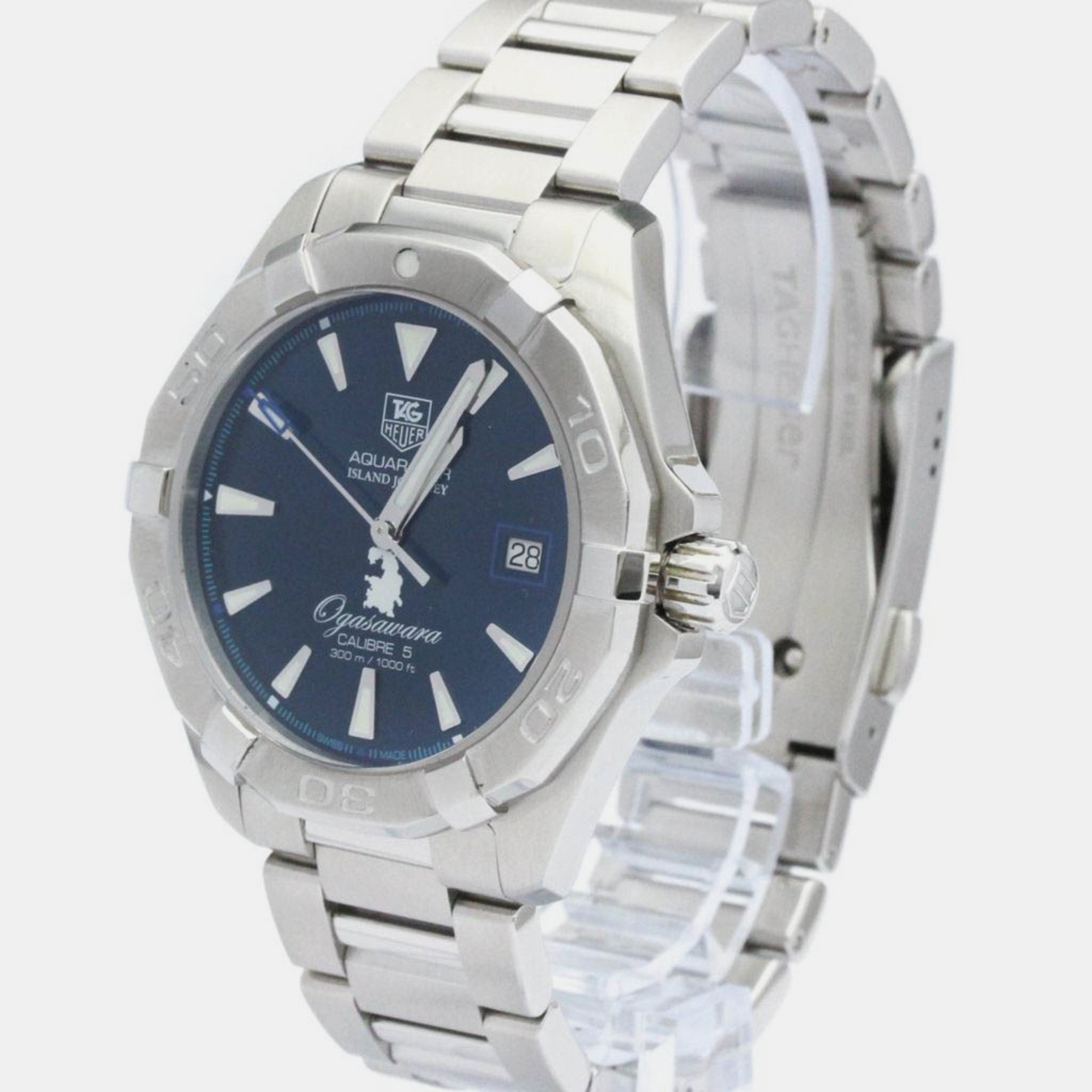 

Tag Heuer Blue Stainless Steel Aquaracer WAY2117 Automatic Men's Wristwatch 41 mm