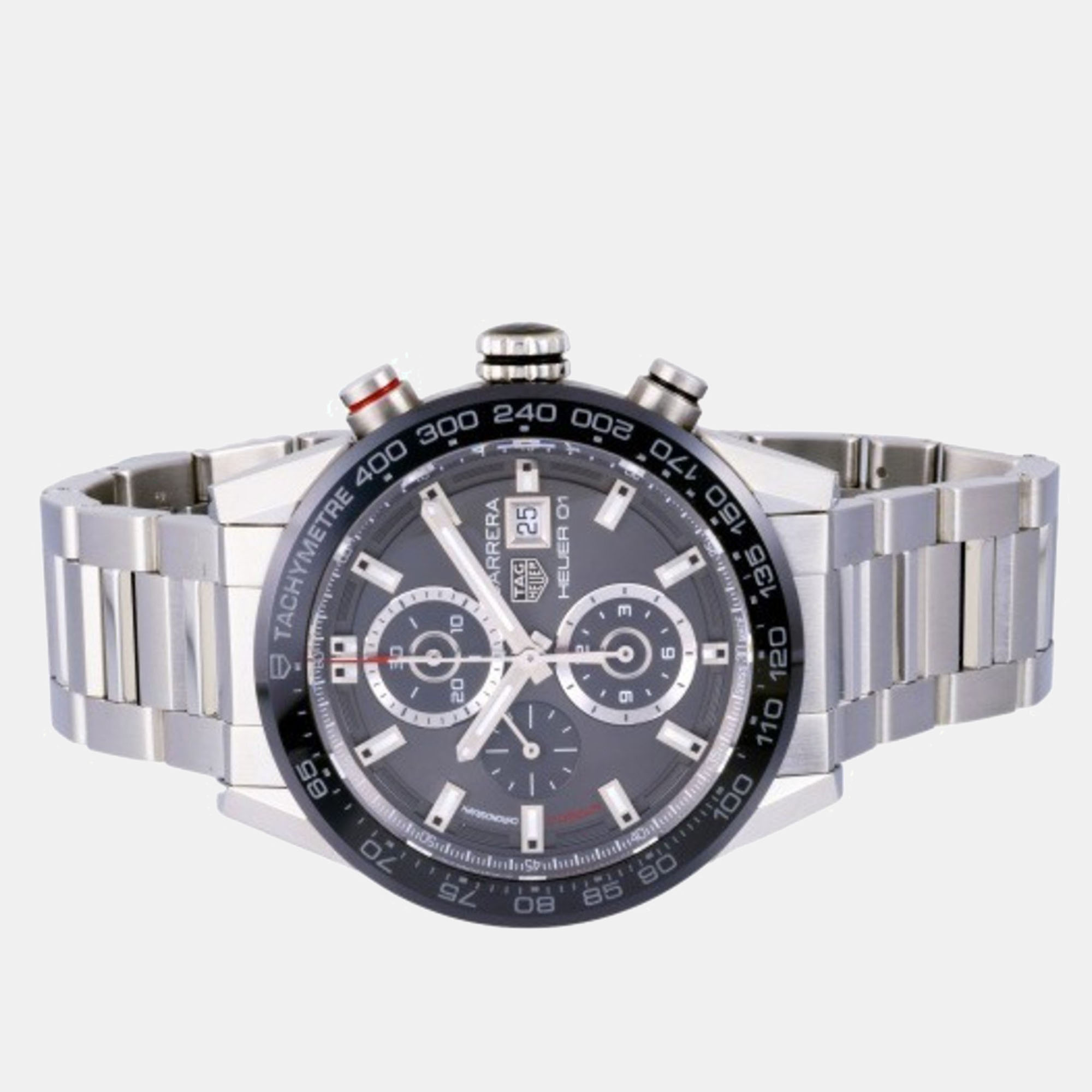 

Tag Heuer Black Stainless Steel Carrera CAR201W.BA0714 Automatic Men's Wristwatch 43 mm