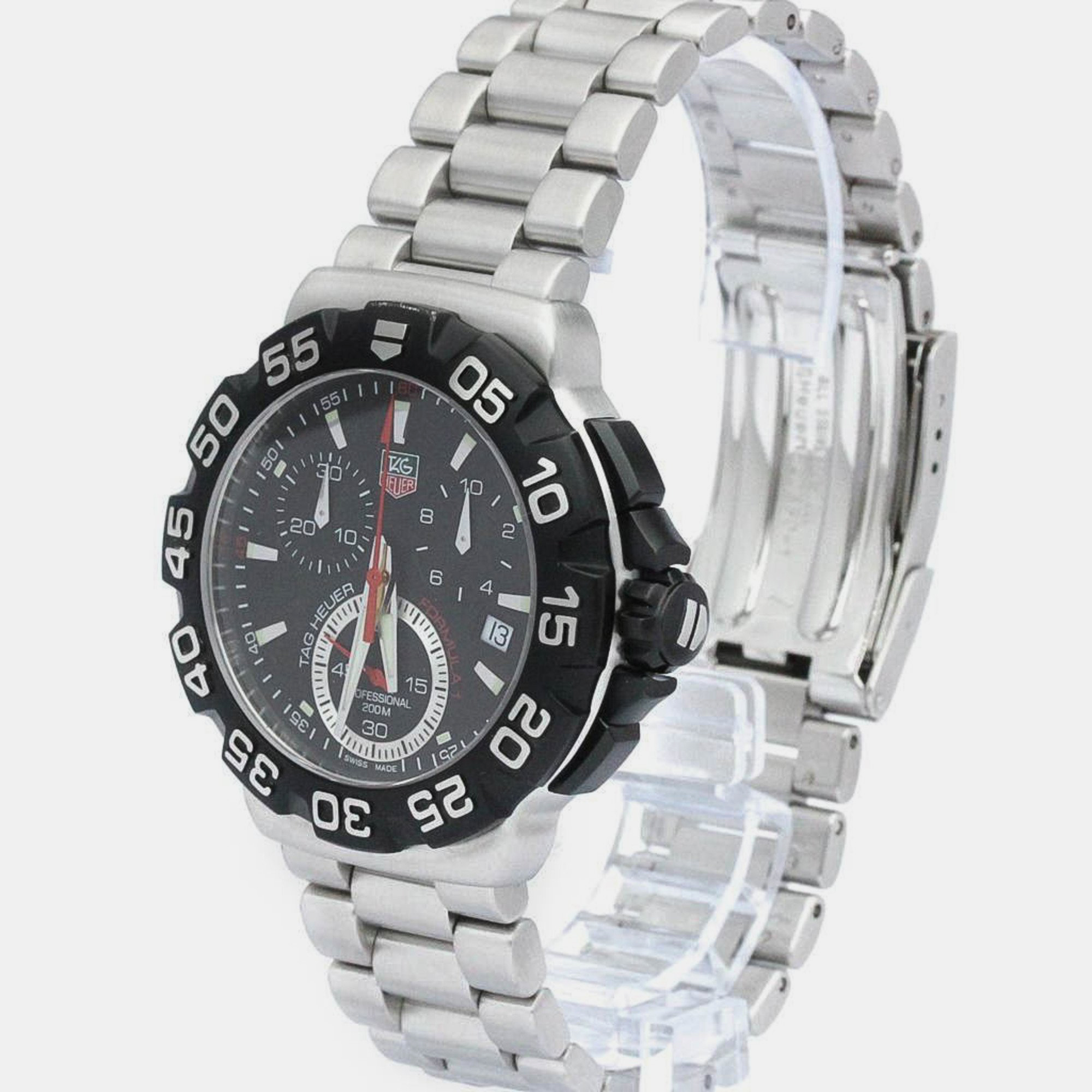 

Tag Heuer Black Stainless Steel Formula 1 CAH1110 Quartz Men's Wristwatch 41 mm