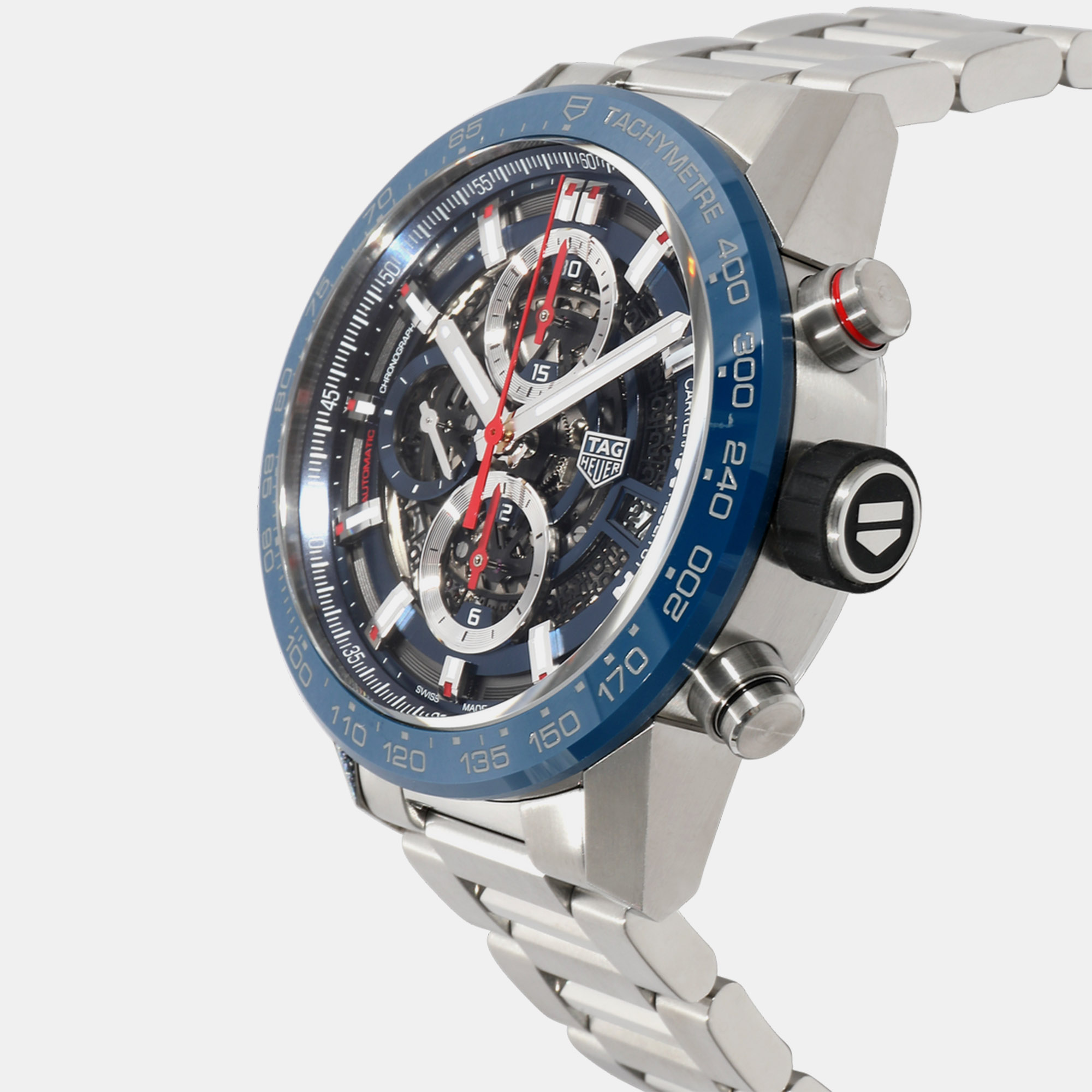 

Tag Heuer Transparent Stainless Steel Carrera CAR20IT.BA0766 Automatic Men's Wristwatch 43 mm