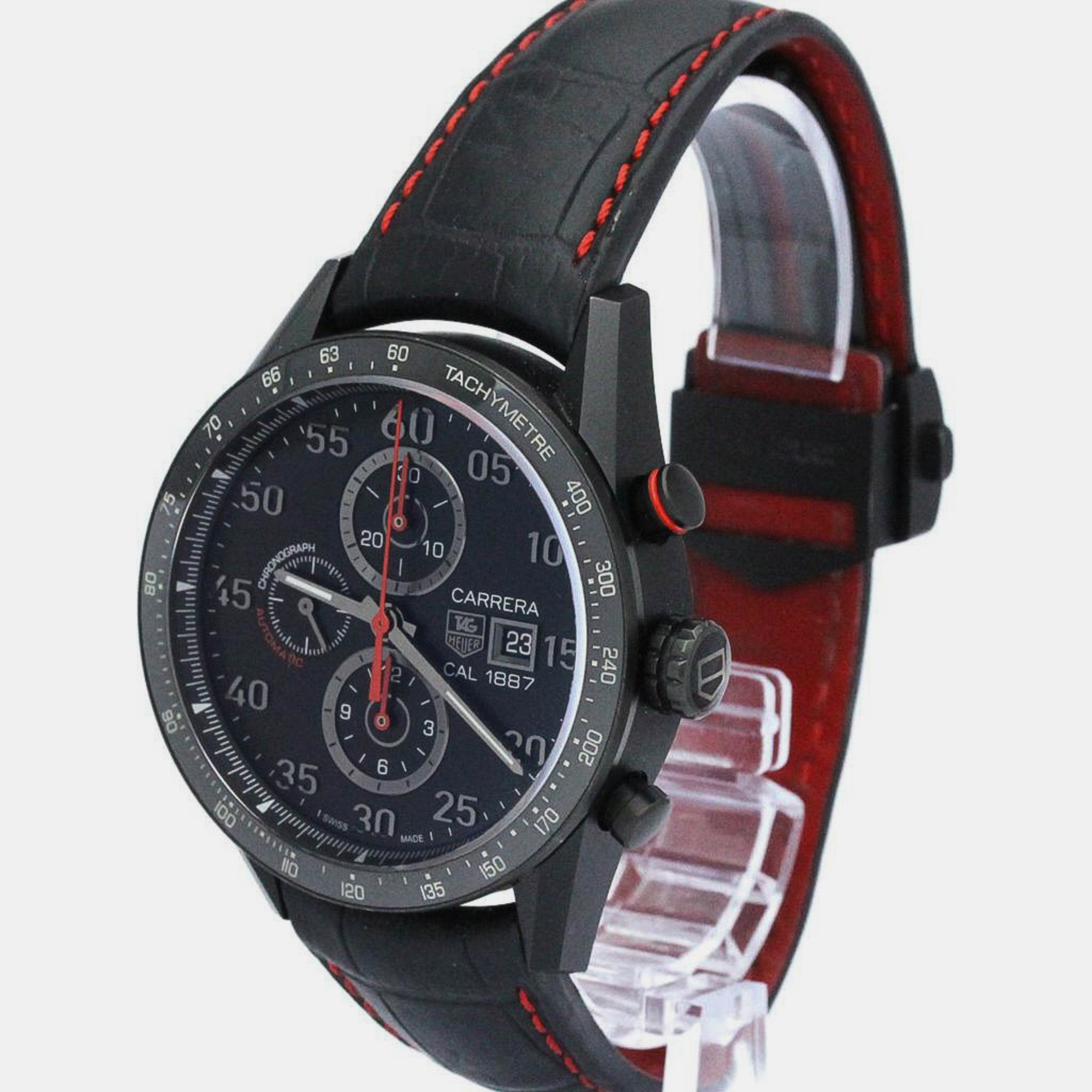 

Tag Heuer Black Titanium Carrera CAR2A80 Automatic Men's Wristwatch 43 mm