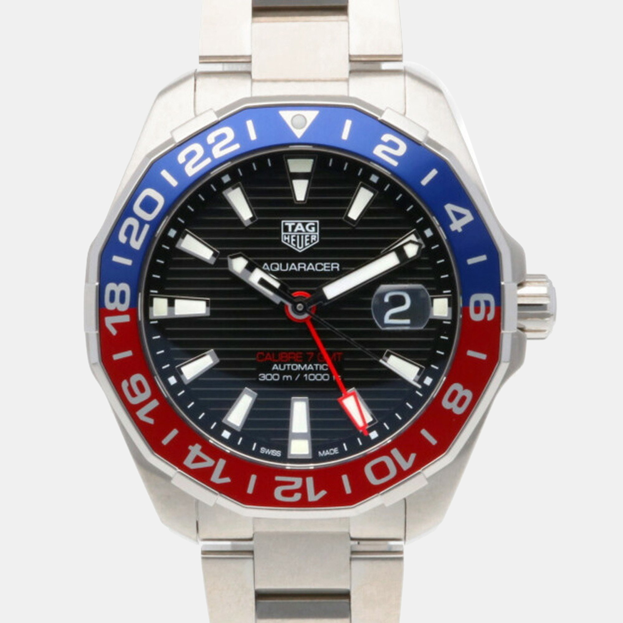 

Tag Heuer Black Stainless Steel Aquaracer WAY201F Automatic Men's Wristwatch 44 mm