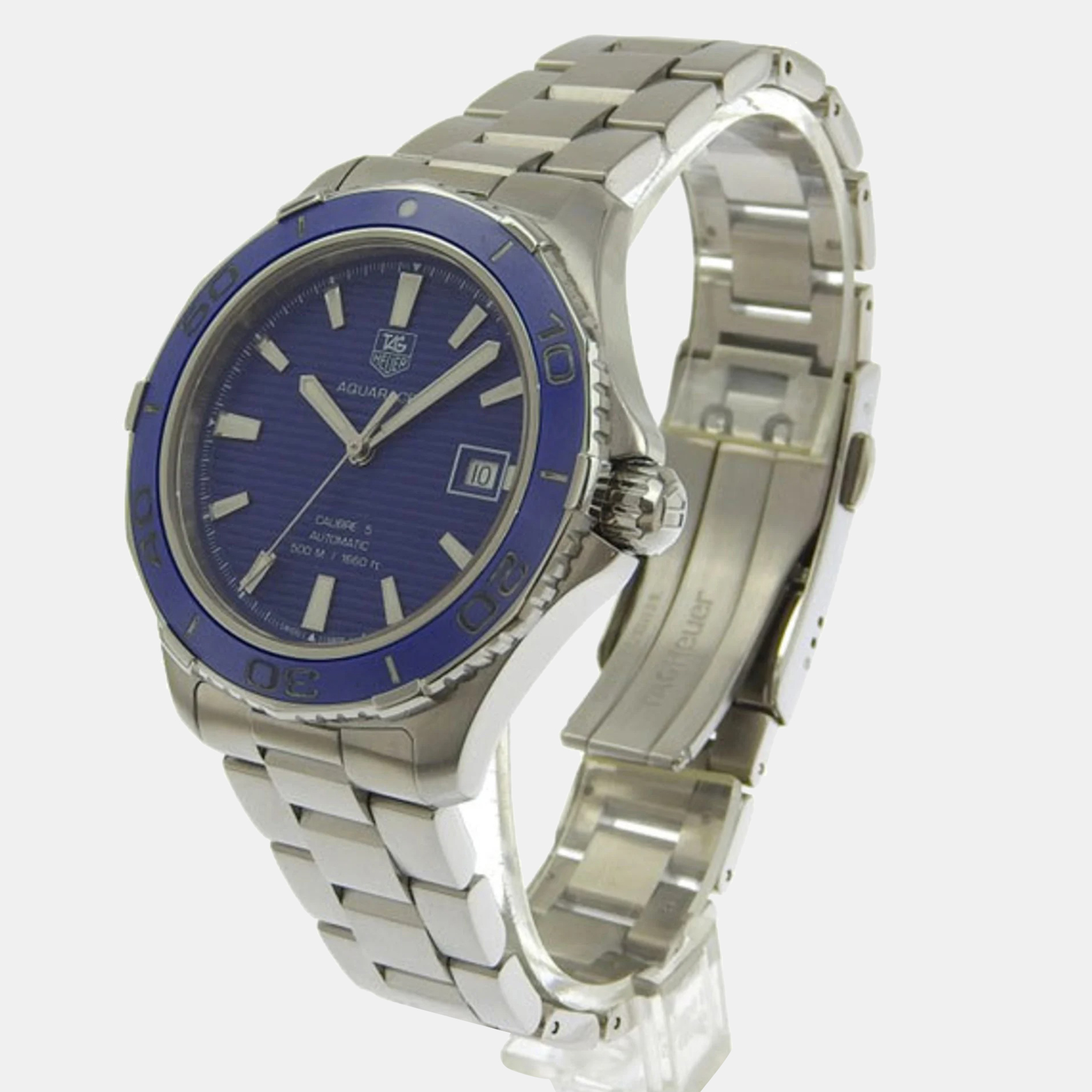 

Tag Heuer Blue Stainless Steel Aquaracer WAK2111 Automatic Men's Wristwatch 41.5 mm