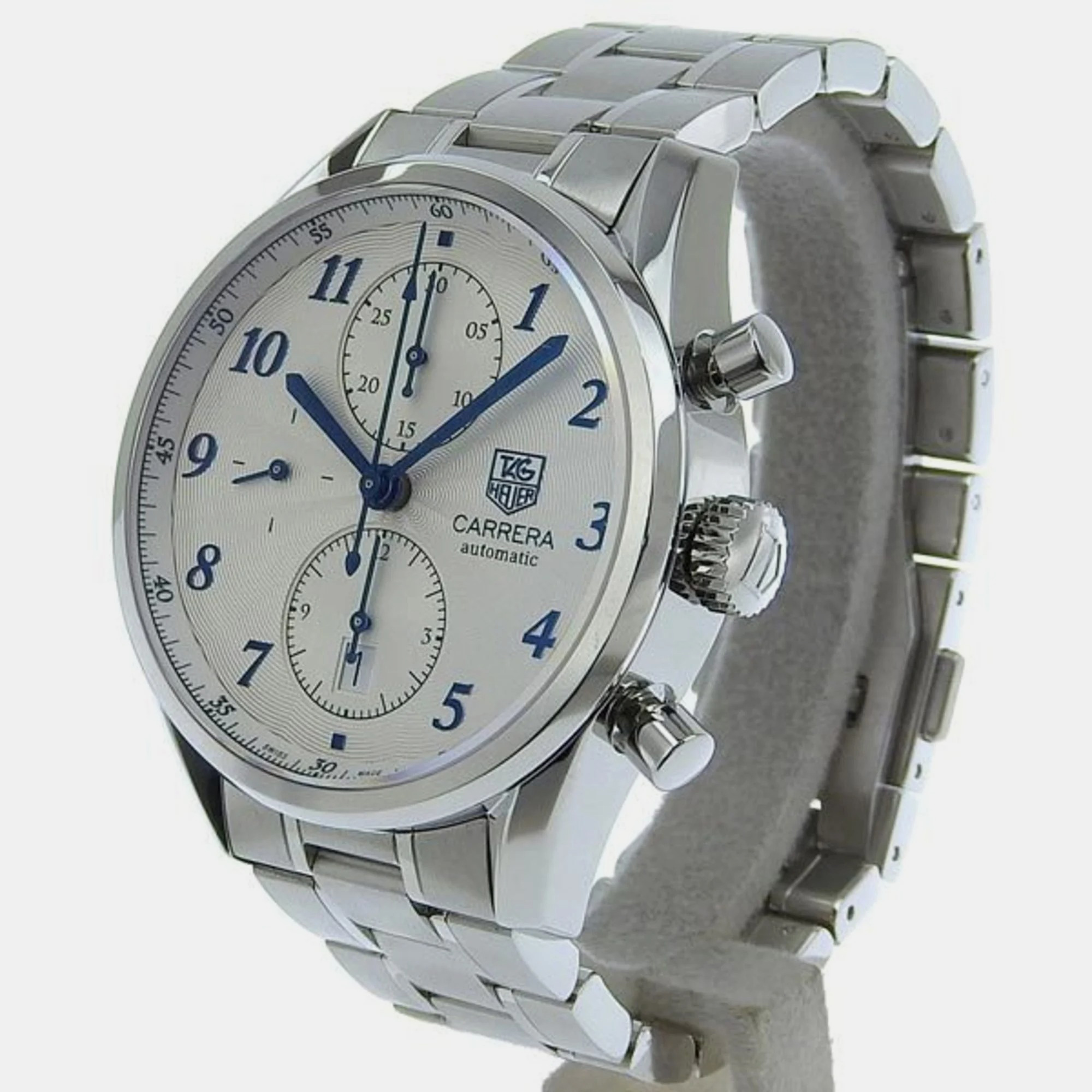 

Tag Heuer Silver Stainless Steel Carrera CAS2111 Automatic Men's Wristwatch 40 mm
