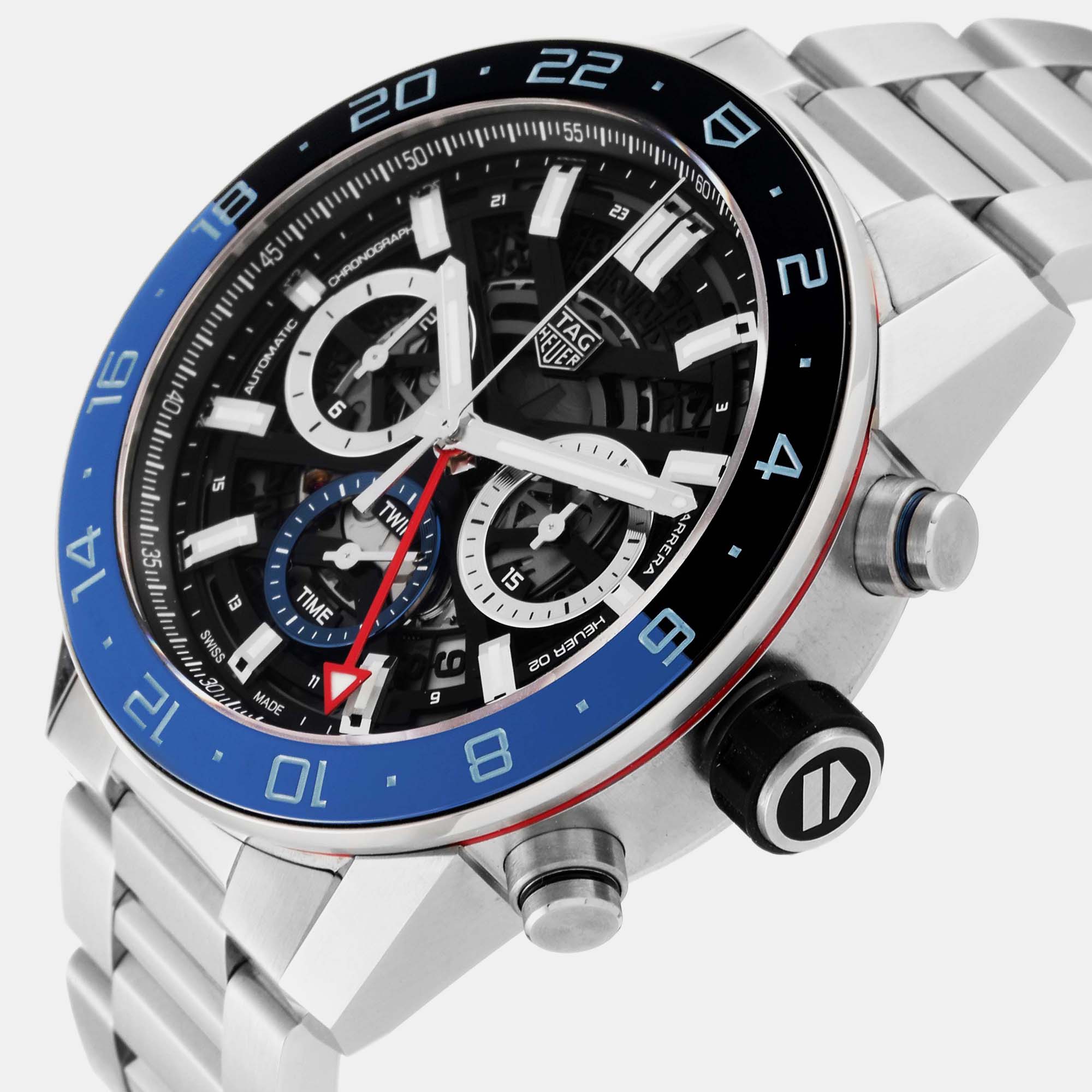 

Tag Heuer Black Stainless Steel Carrera CBG2A1Z Automatic Men's Wristwatch 45 mm