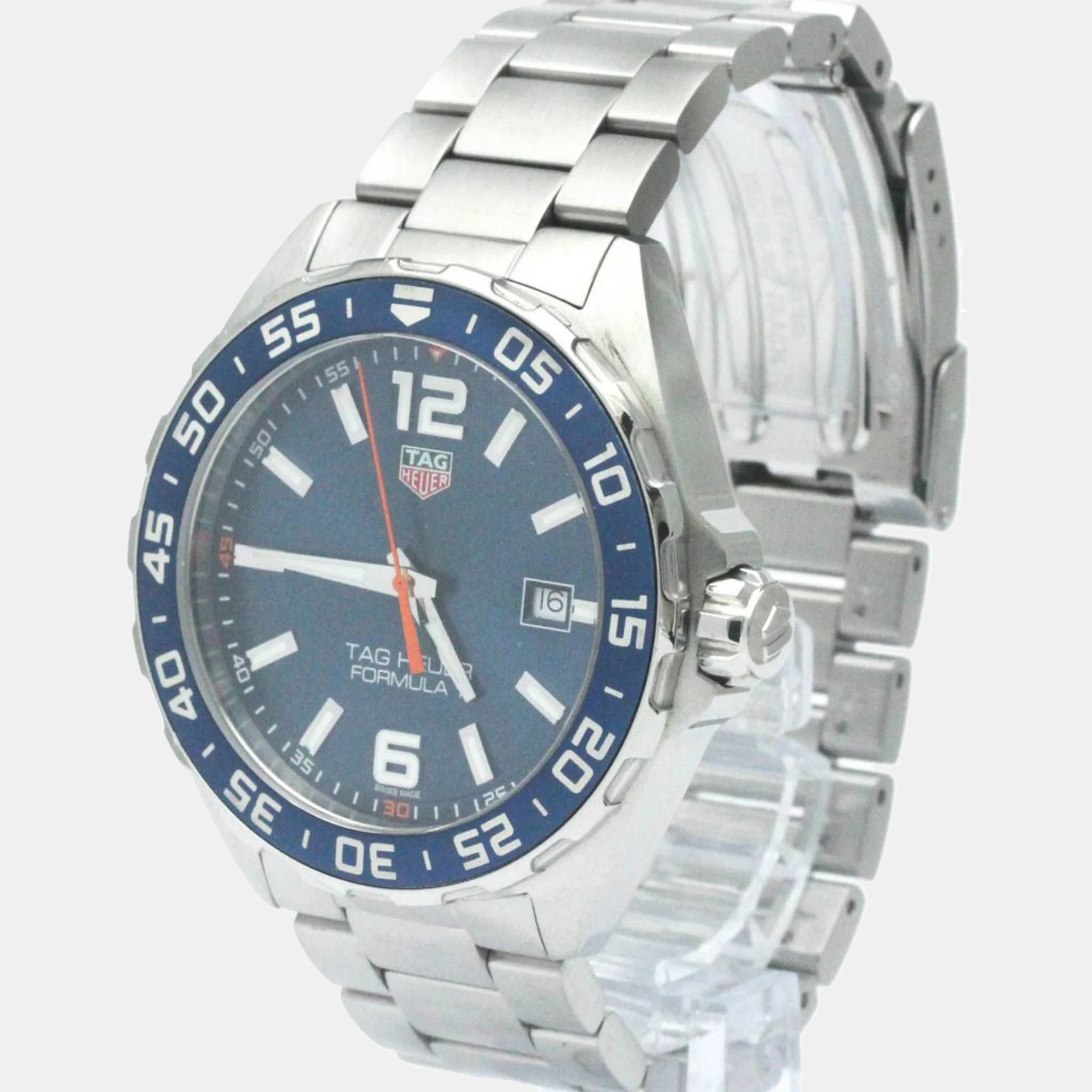 

Tag Heuer Blue Stainless Steel Formula 1 WAZ1010 Quartz Men's Wristwatch 43 mm