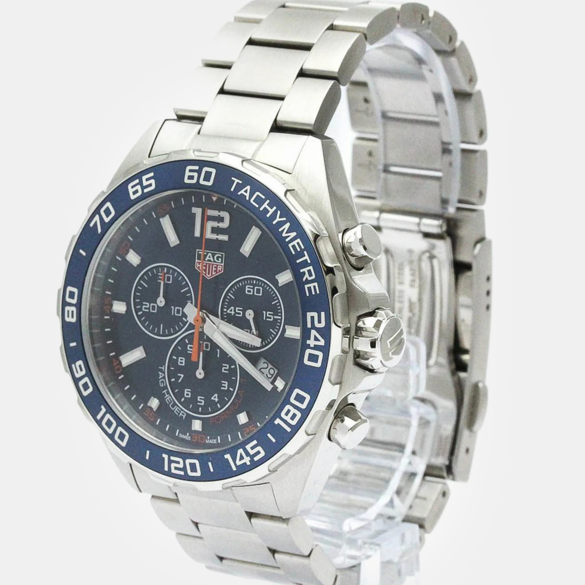 

Tag Heuer Blue Stainless Steel Formula 1 CAZ1014 Quartz Men's Wristwatch 43 mm