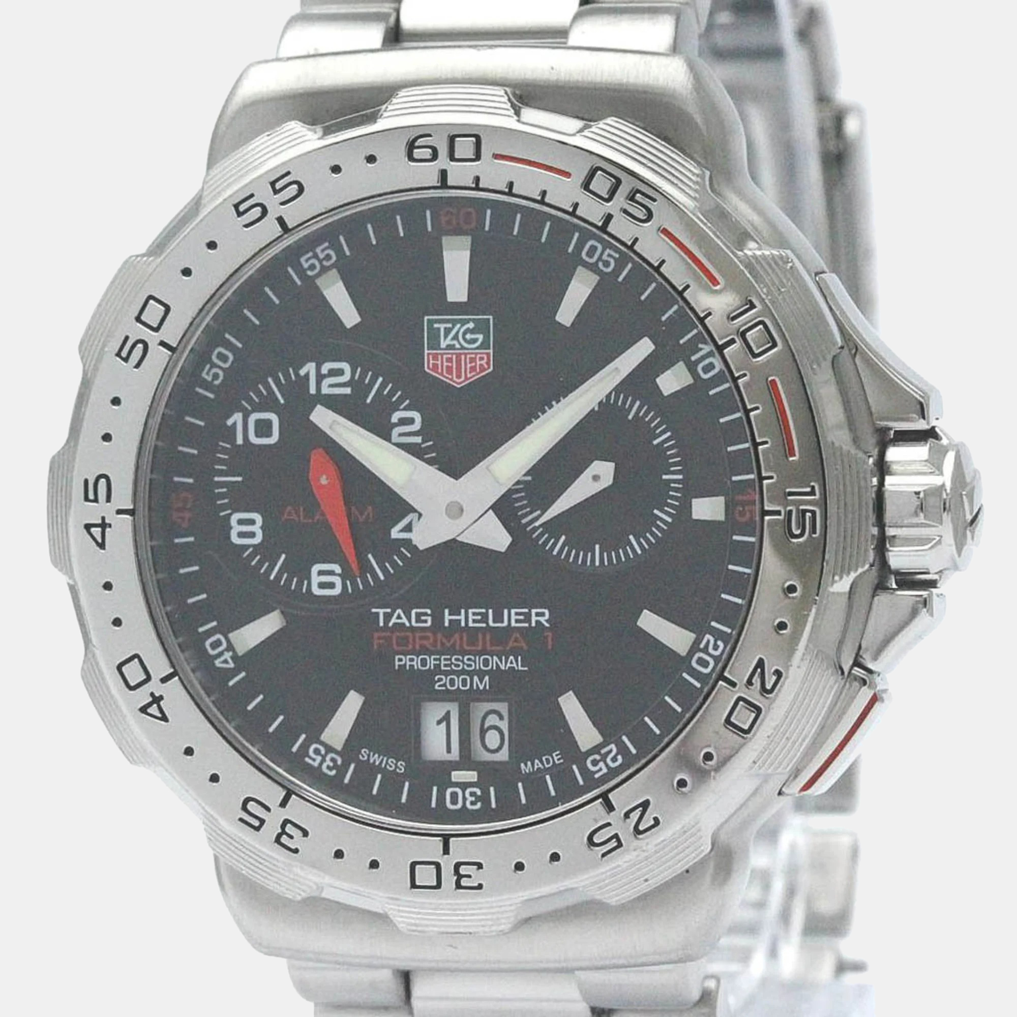 

Tag Heuer Black Stainless Steel Formula 1 WAH111C Quartz Men's Wristwatch 41 mm