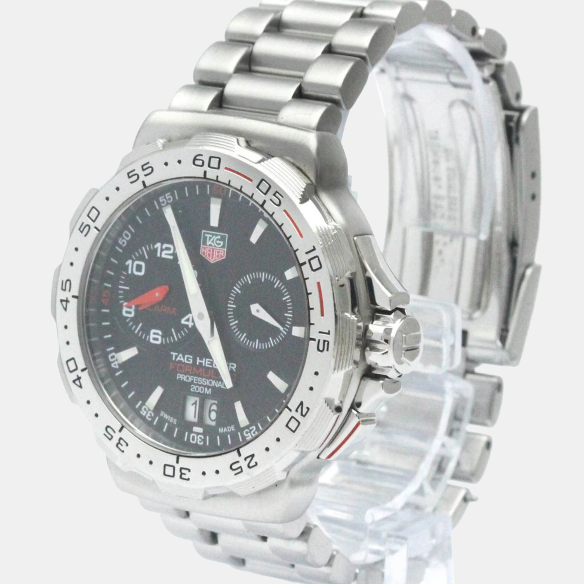 

Tag Heuer Black Stainless Steel Formula 1 WAH111C Quartz Men's Wristwatch 41 mm