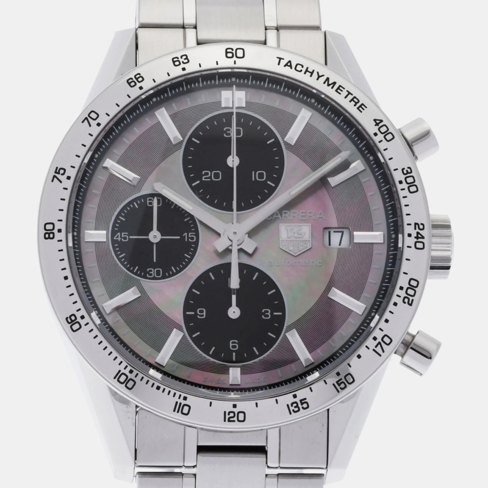 

Tag Heuer Silver Stainless Steel Carrera CV201P.BA0794 Automatic Men's Wristwatch 41 mm