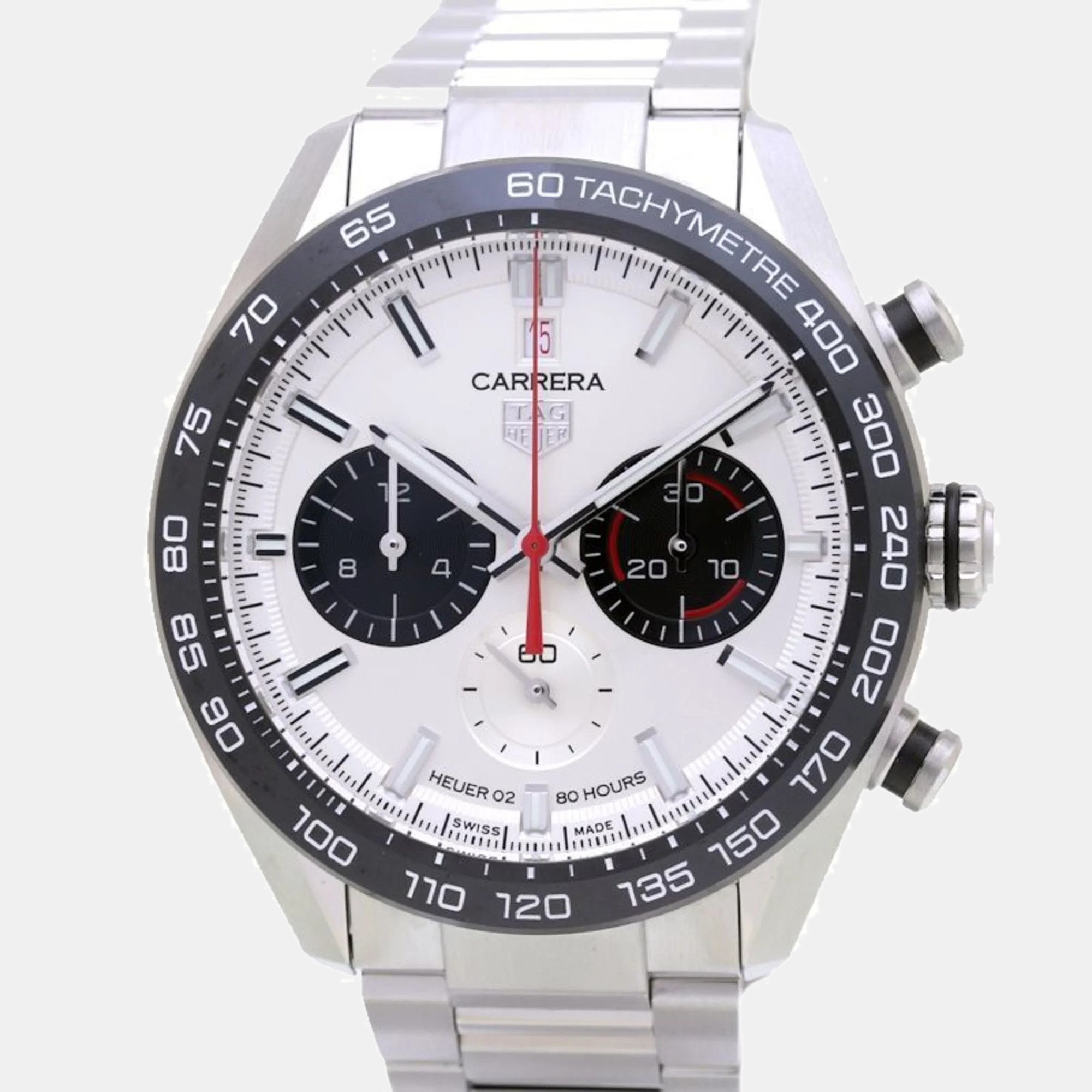 Pre-owned Tag Heuer Silver Stainless Steel Carrera Cbn2a1d.ba0643 Automatic Men's Wristwatch 43 Mm