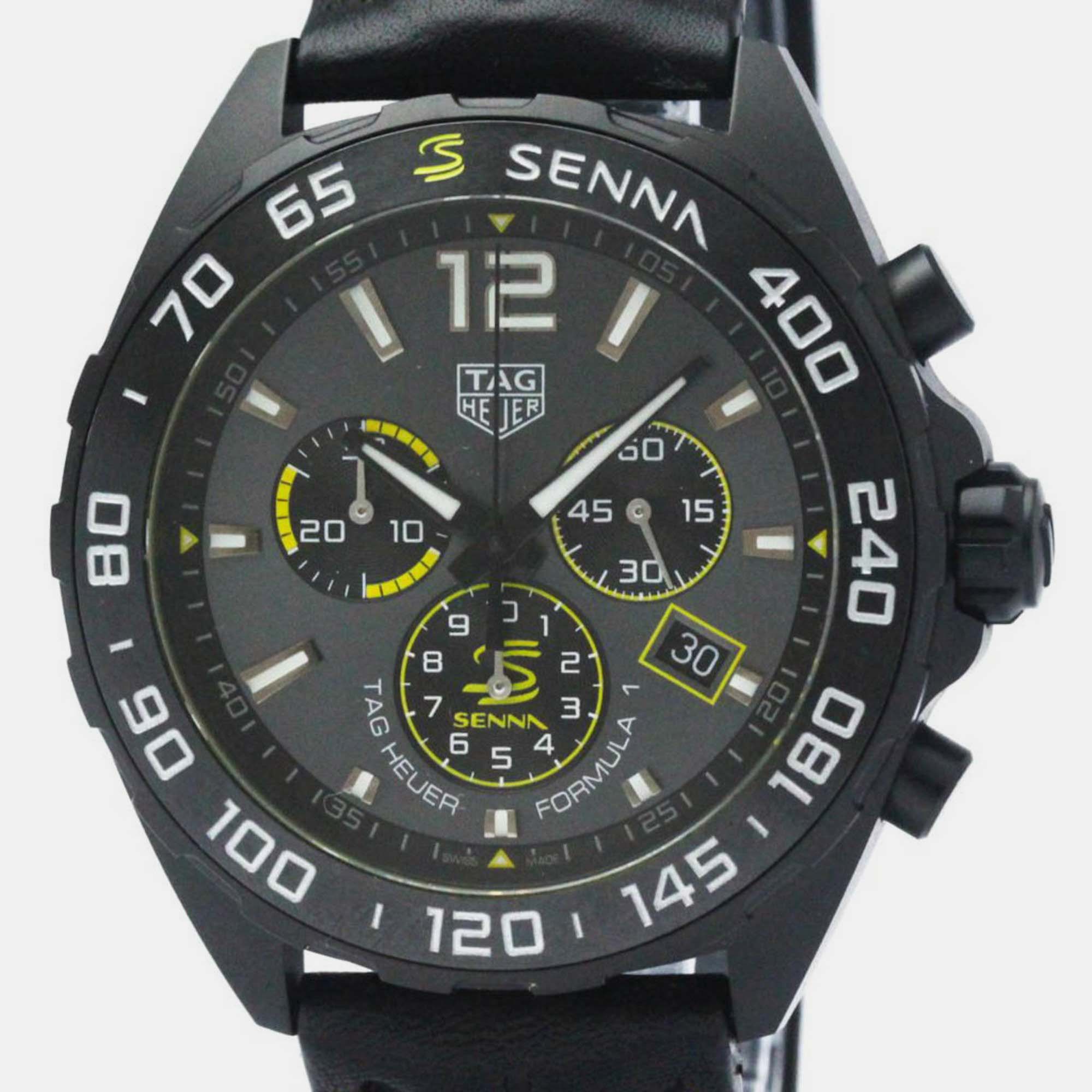 Pre-owned Tag Heuer Grey Stainless Steel Formula 1 Caz101aj Quartz Men's Wristwatch 43 Mm