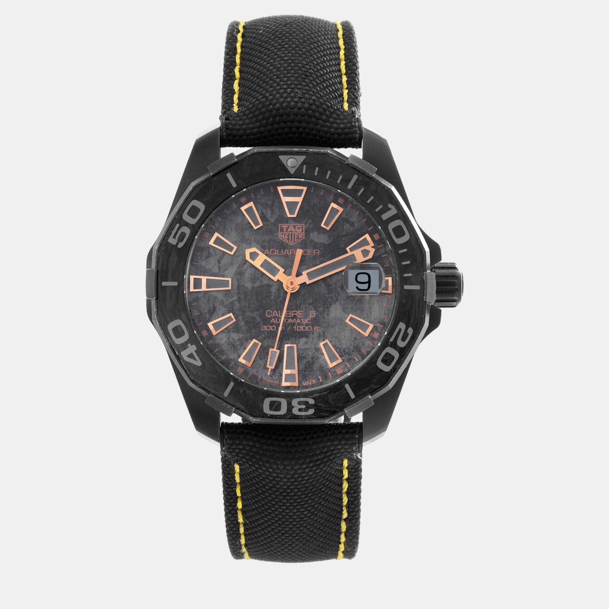 

Tag Heuer Black Titanium Aquaracer WBD218A Automatic Men's Wristwatch 41 mm