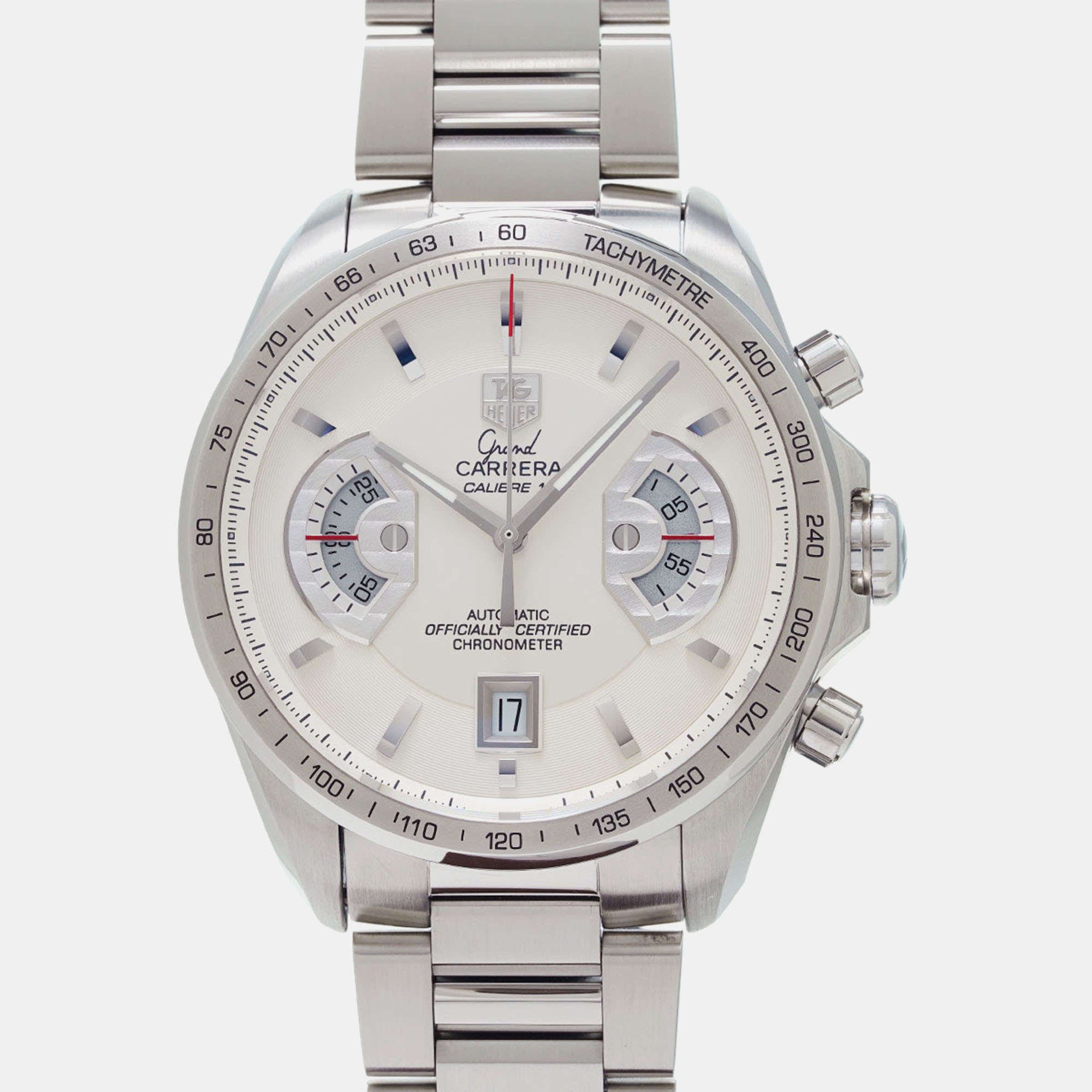 

Tag Heuer White Stainless Steel Carrera CAV511B.BA0902 Automatic Men's Wristwatch 43 mm